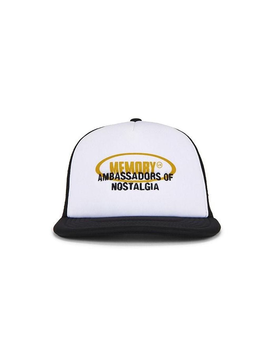 Memory Lane White Oval Text Trucker Cap for men