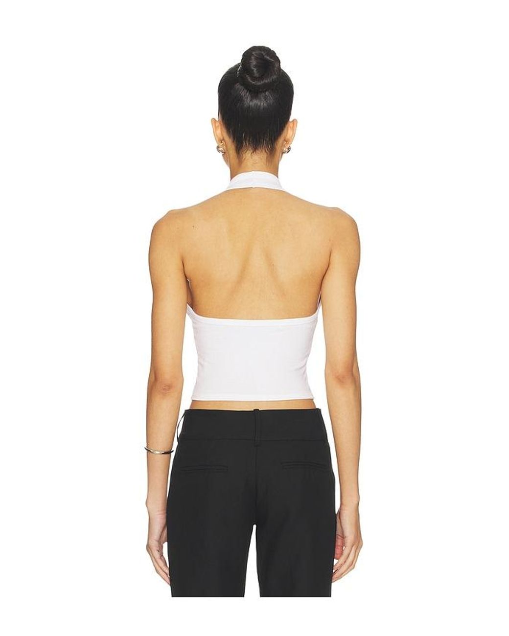 Enza Costa White Silk Rib U Halter