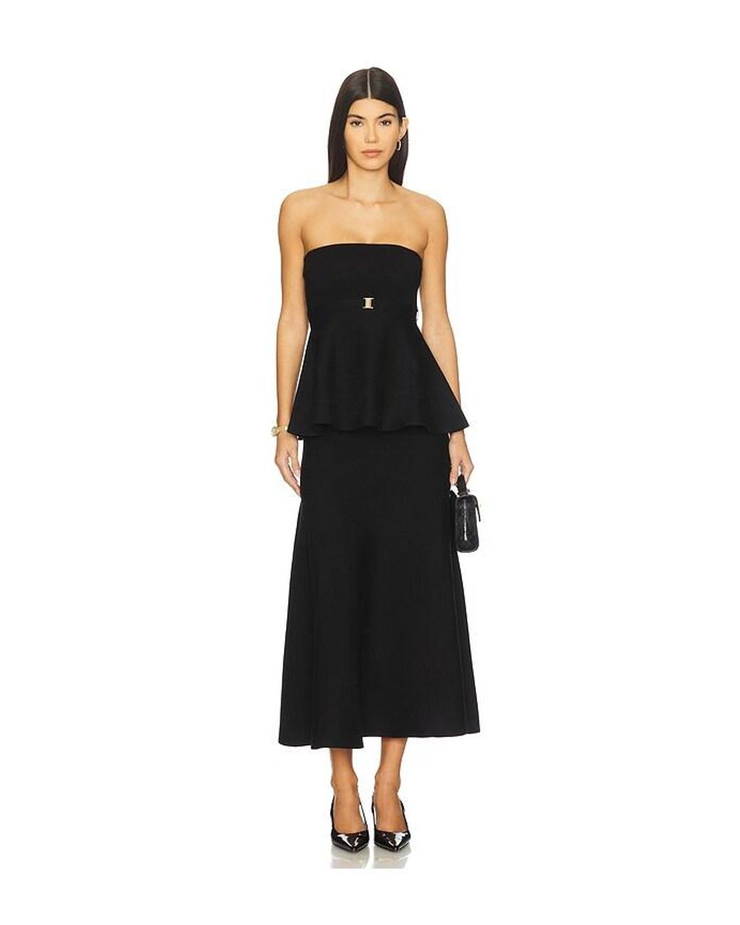 Karina Grimaldi Black Krystina Long Skirt