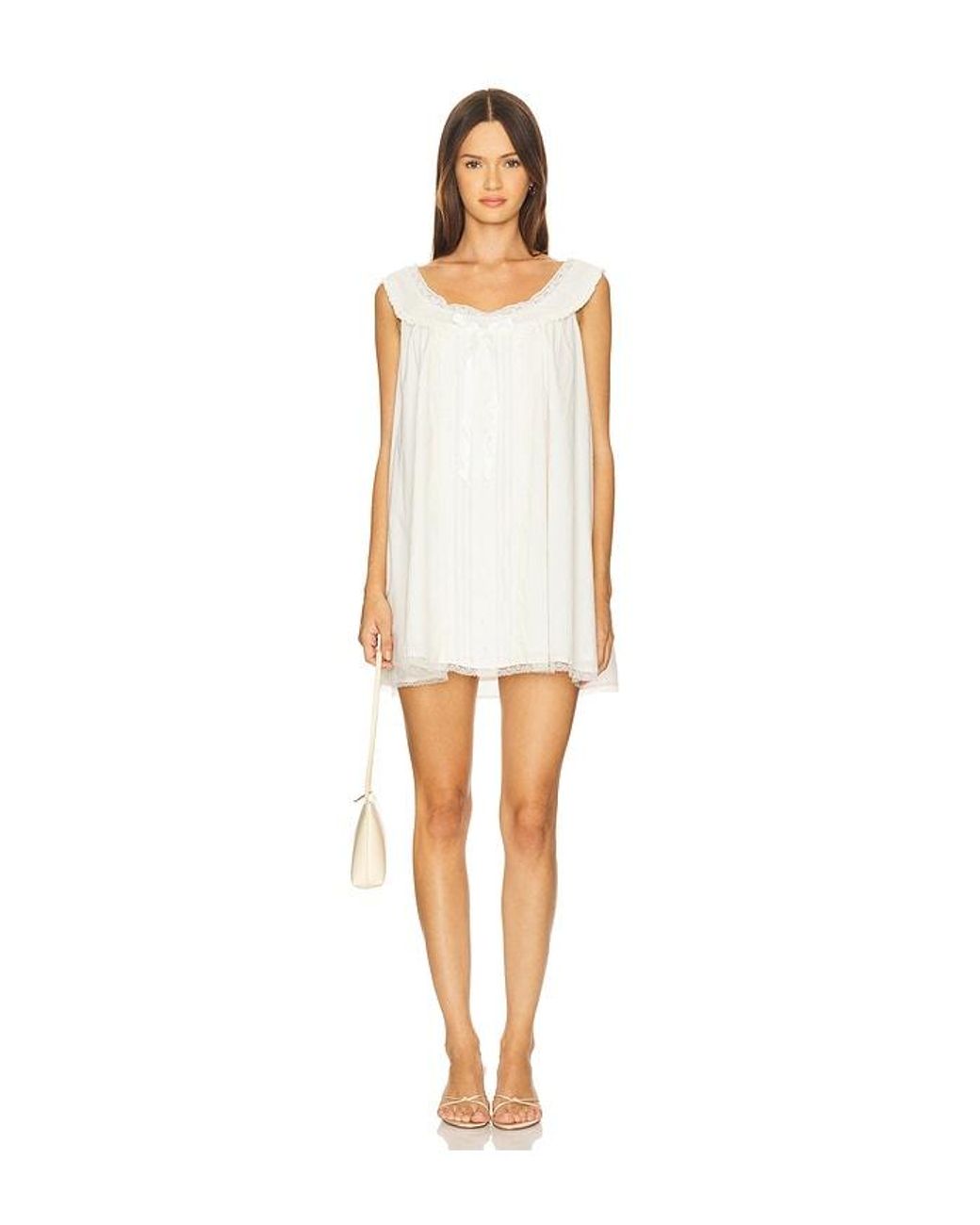 For Love & Lemons Venetia Slip Dress in White | Lyst