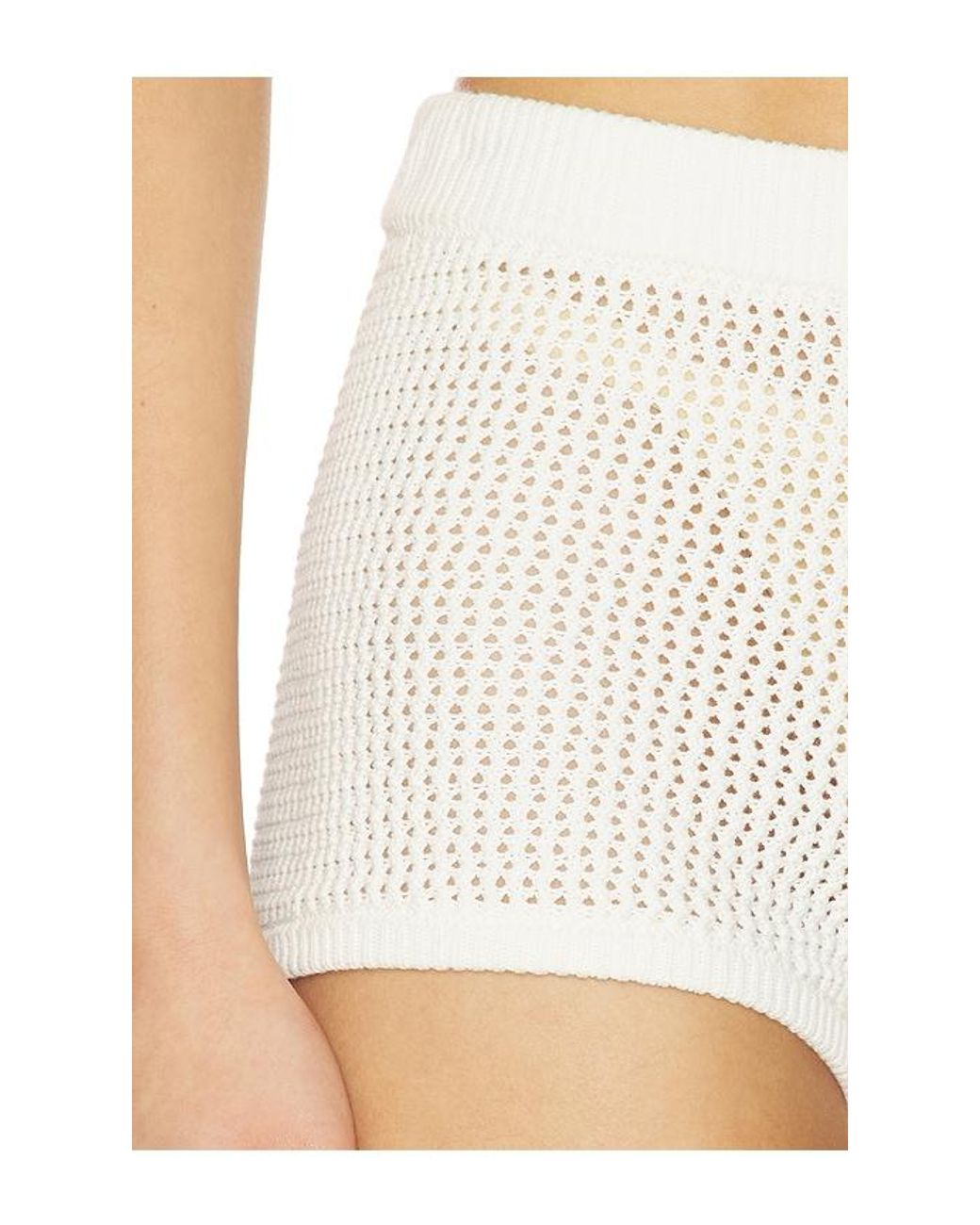 MAJORELLE White Fionina Pointelle Short