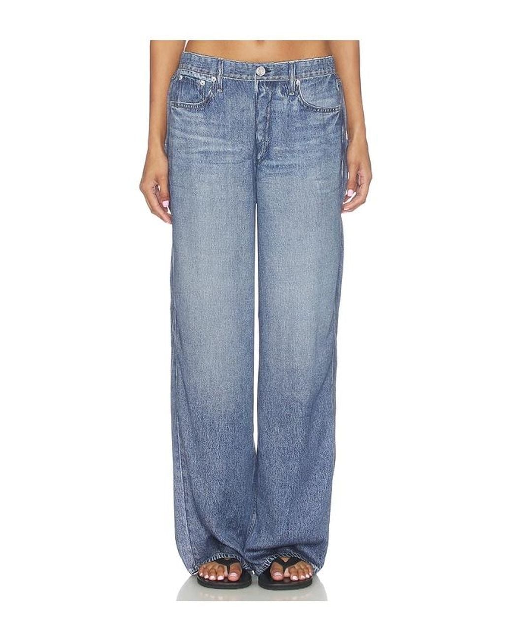 Rag & Bone Blue Rb Miramar Slink Wide Leg Pull On Jeans