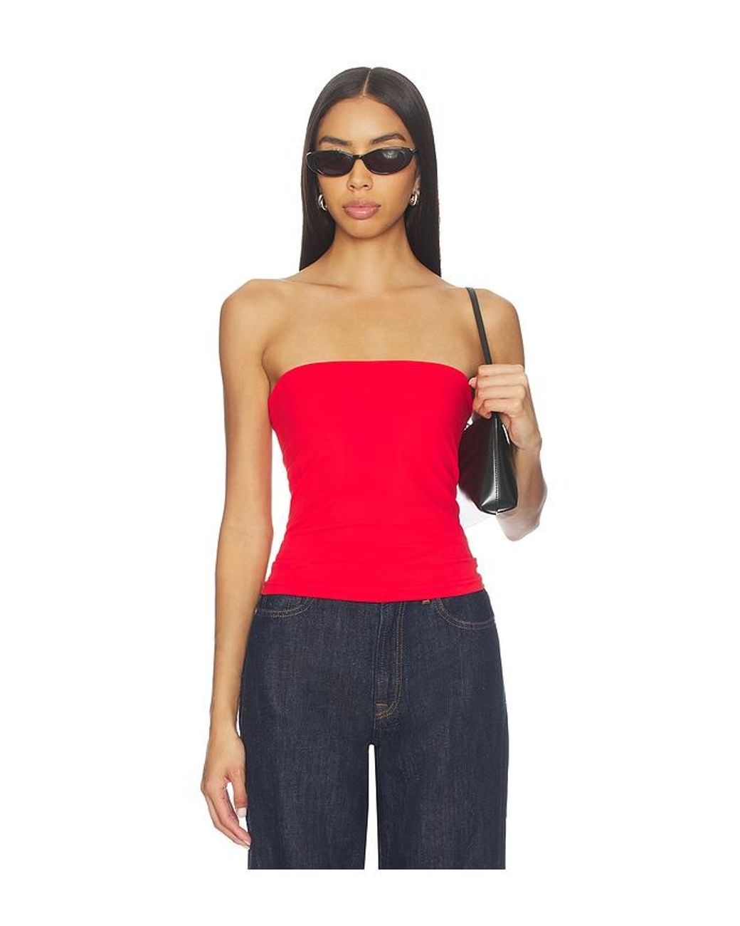 Free People Red The Carrie Tube Top