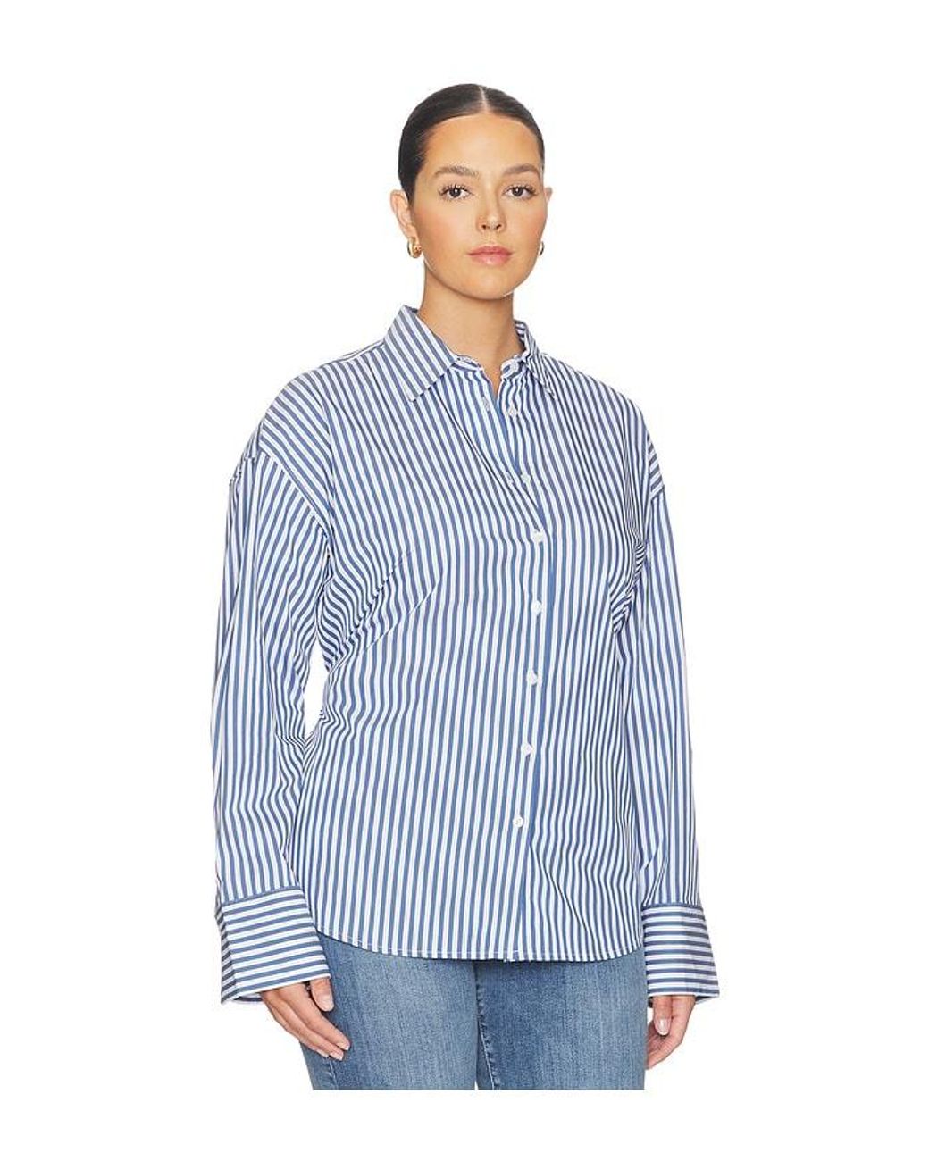 GOOD AMERICAN Blue Oversized Shirt