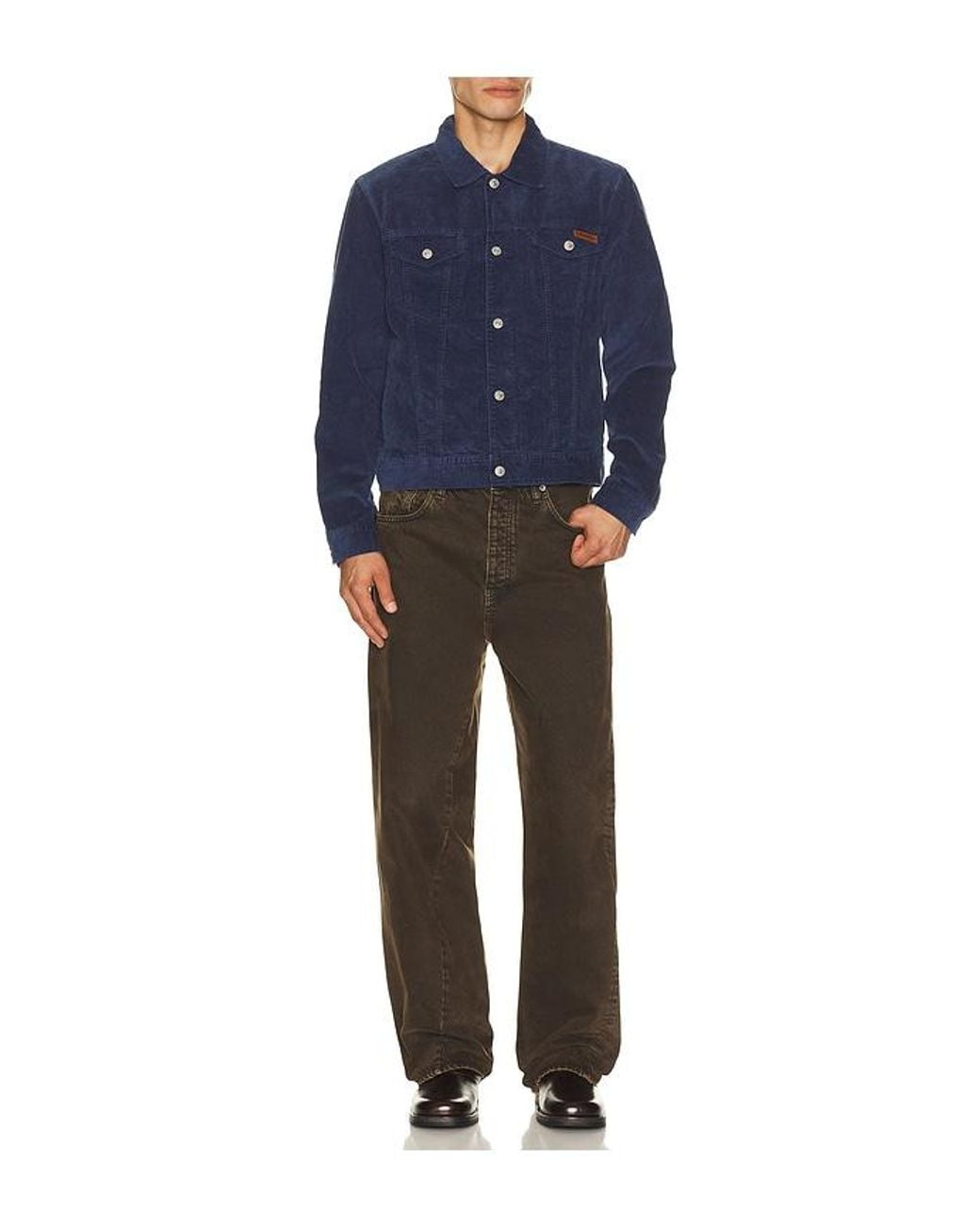 Calvin Klein Blue Washed Corduroy Trucker Jacket for men