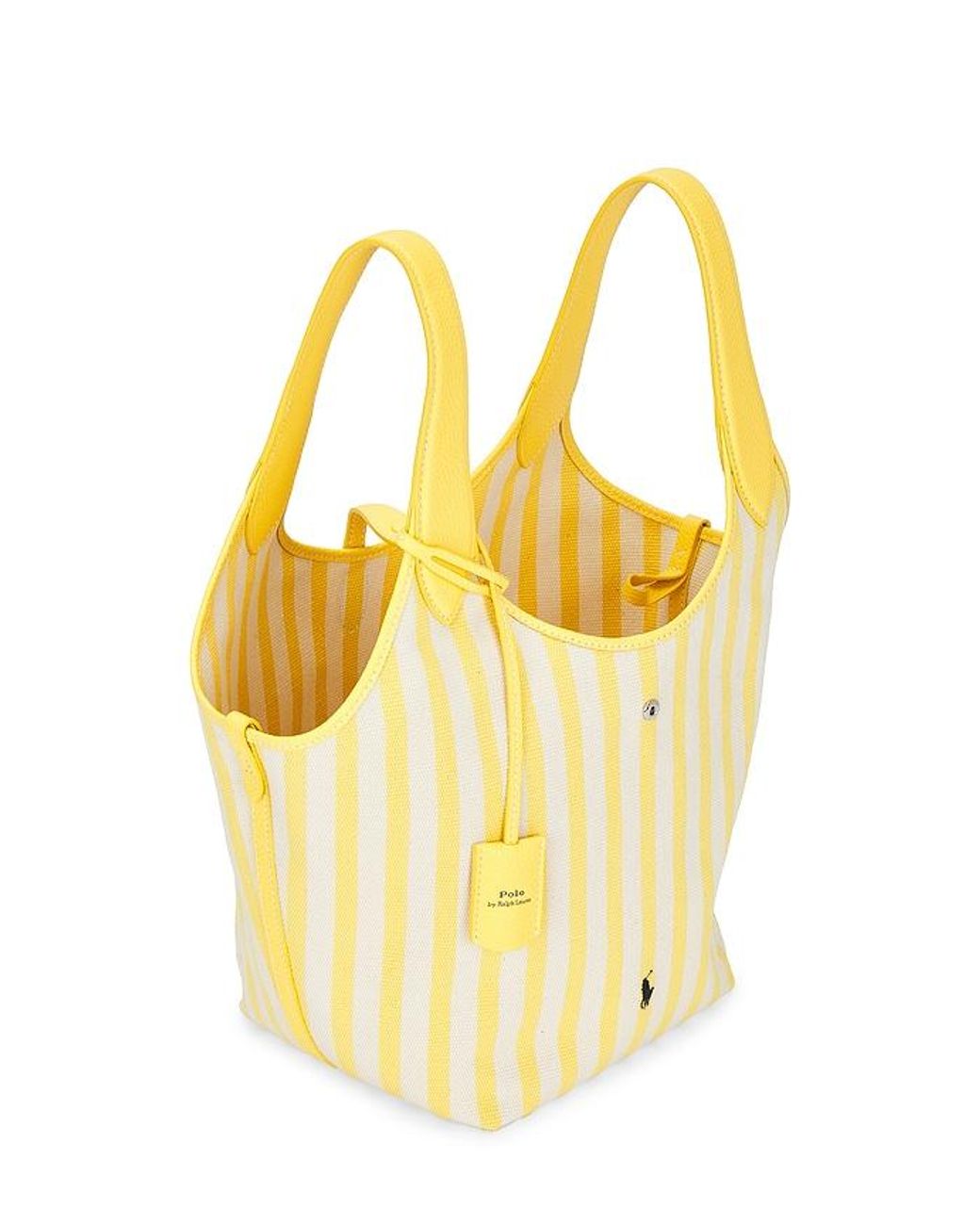 Polo Ralph Lauren Yellow Stripe Polo Canvas Medium Tote