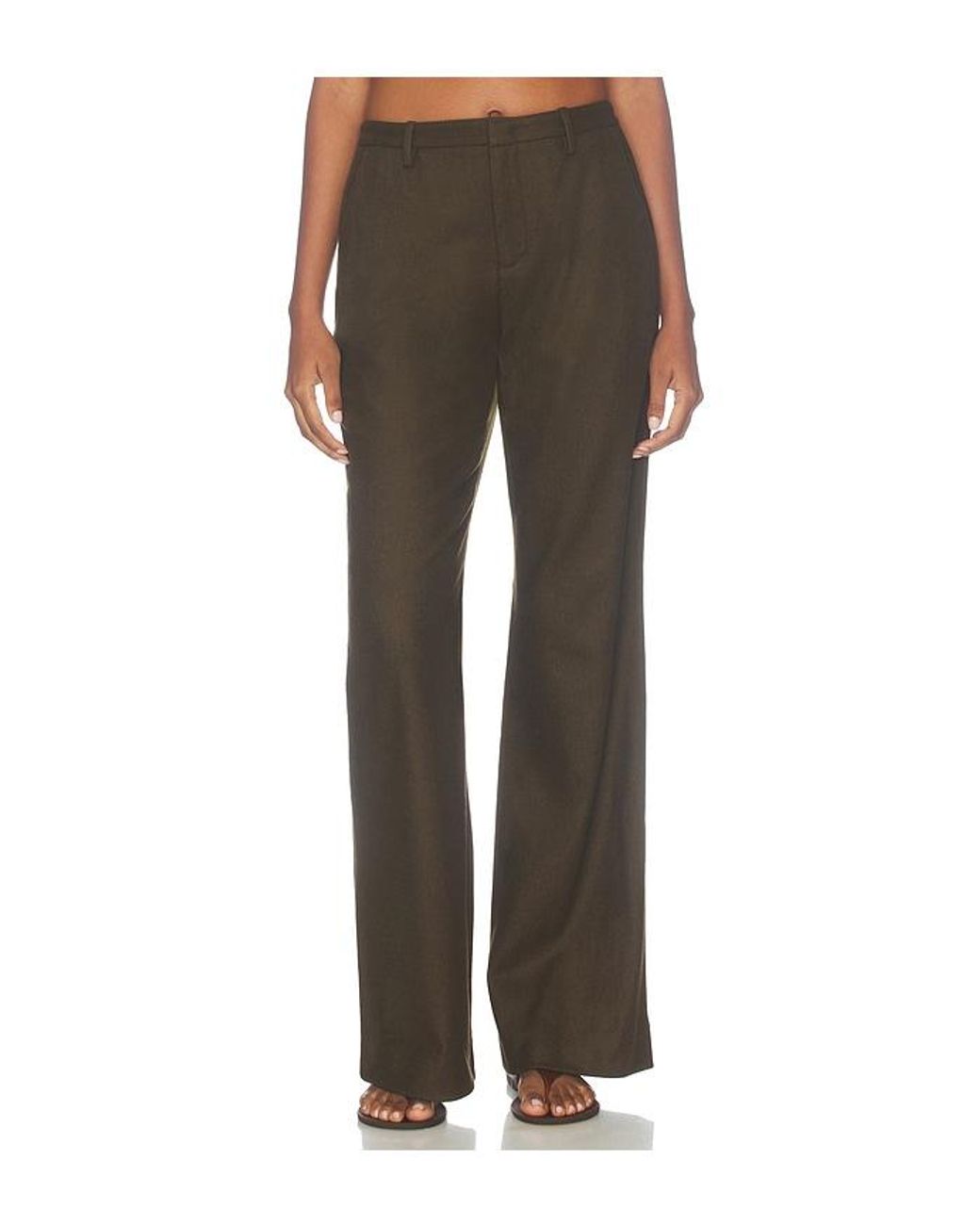 Vince Green Simone Mid Rise Soft Flannel Flare Pant