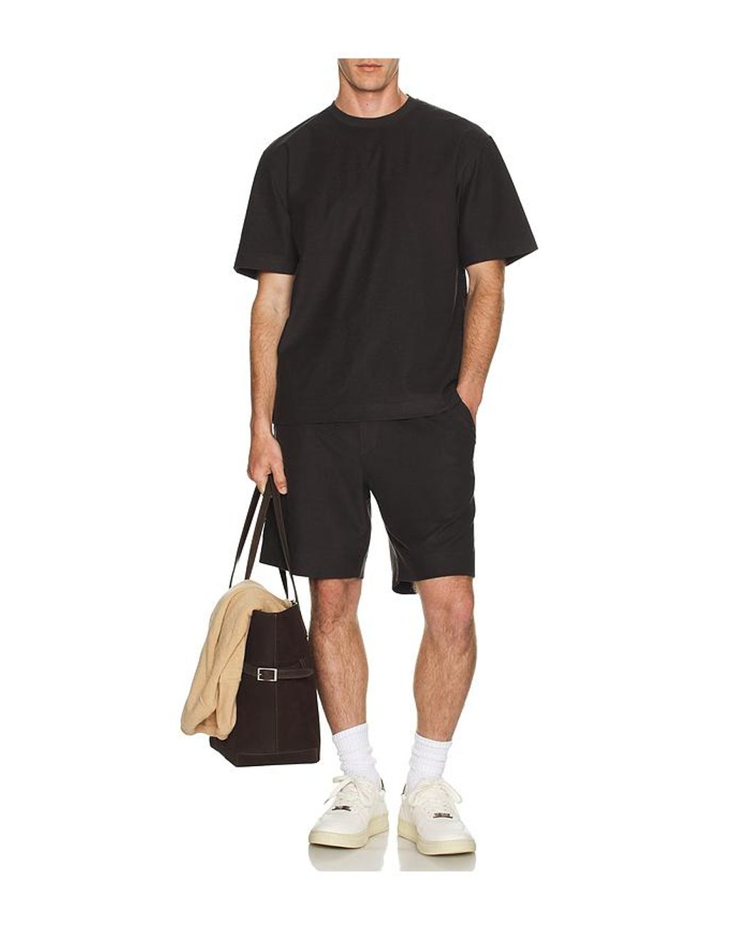 Theory Black Soft Terry Sweatshorts for men
