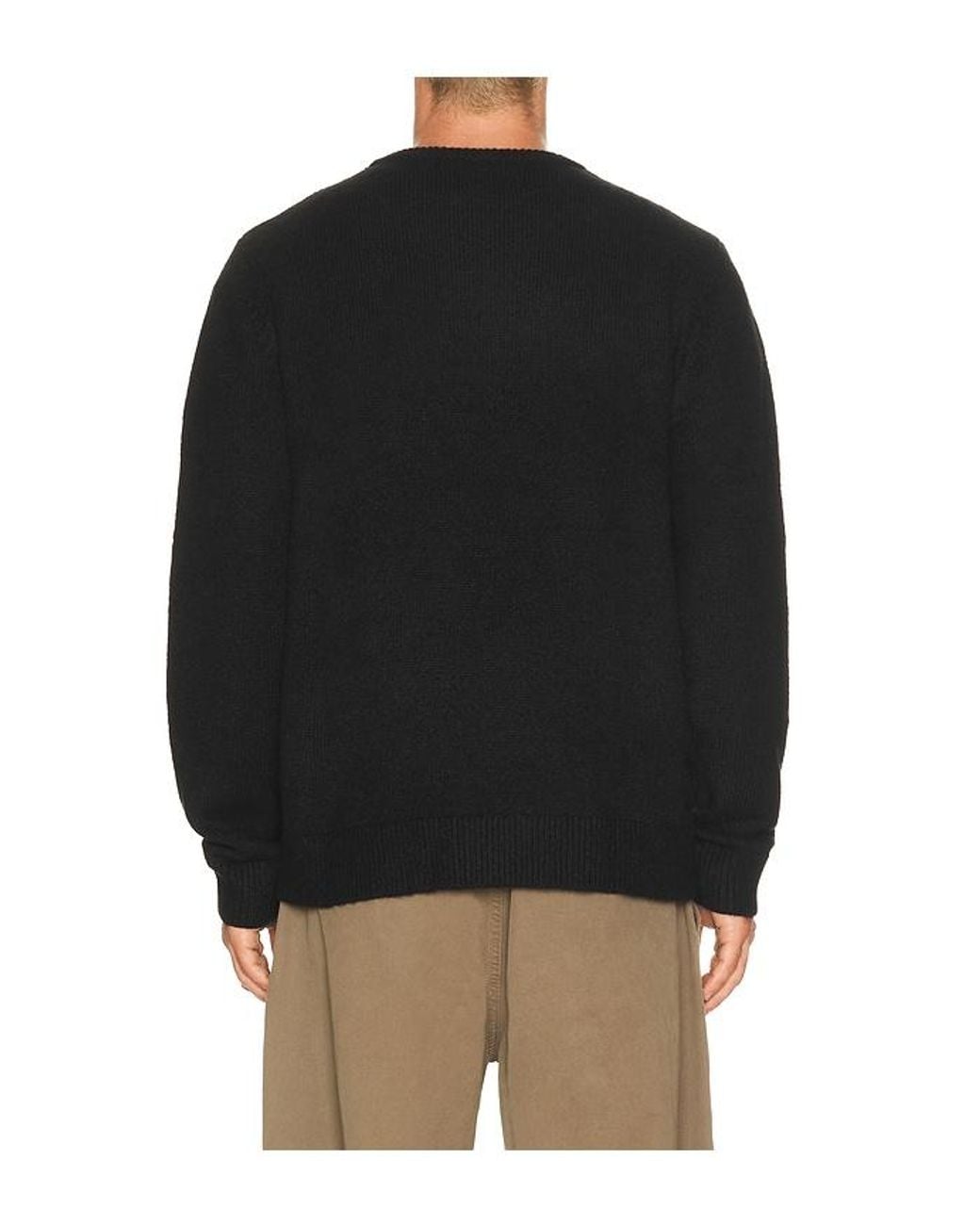 Rhythm Black Mohair Stripe Knit Sweater for men