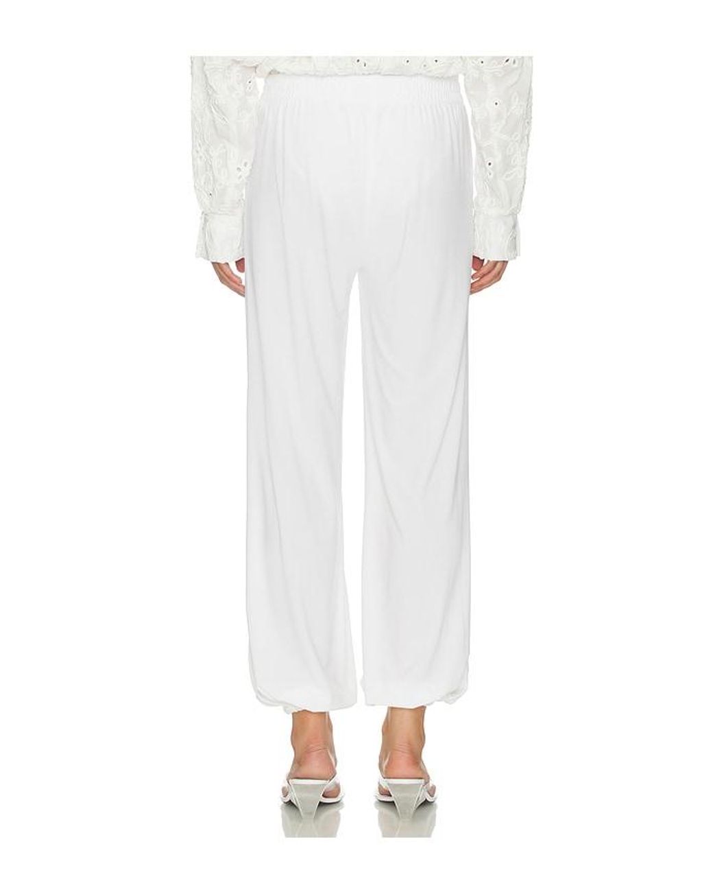 Norma Kamali White Boyfriend Puff Jog Pant
