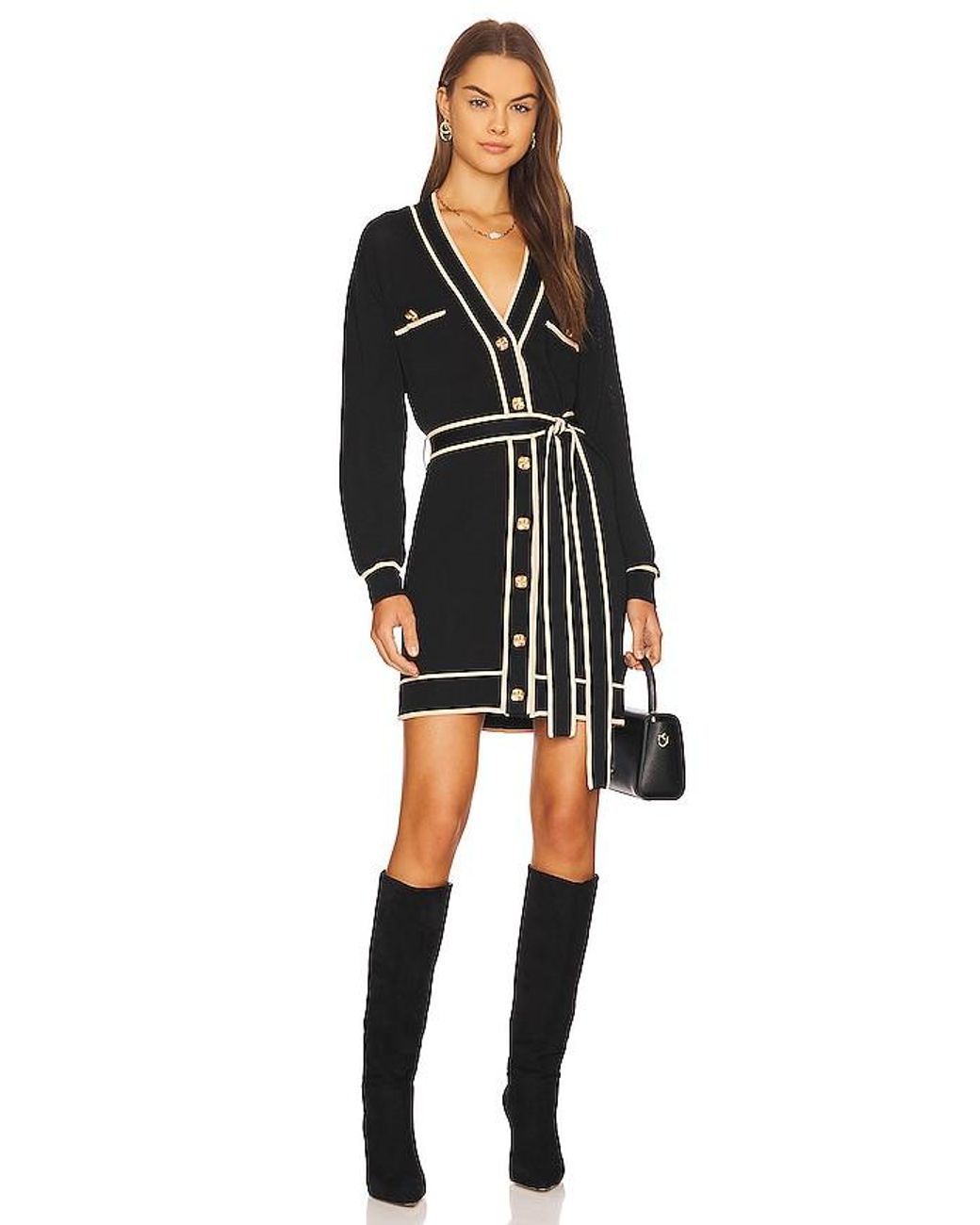 Lovers + Friends Black Lovers + Friends Natalie Belted Dress