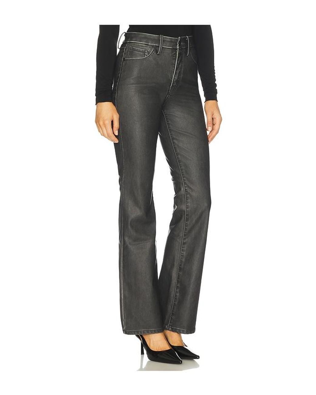 GOOD AMERICAN Black Good Classic Bootcut Faux Leather Pants