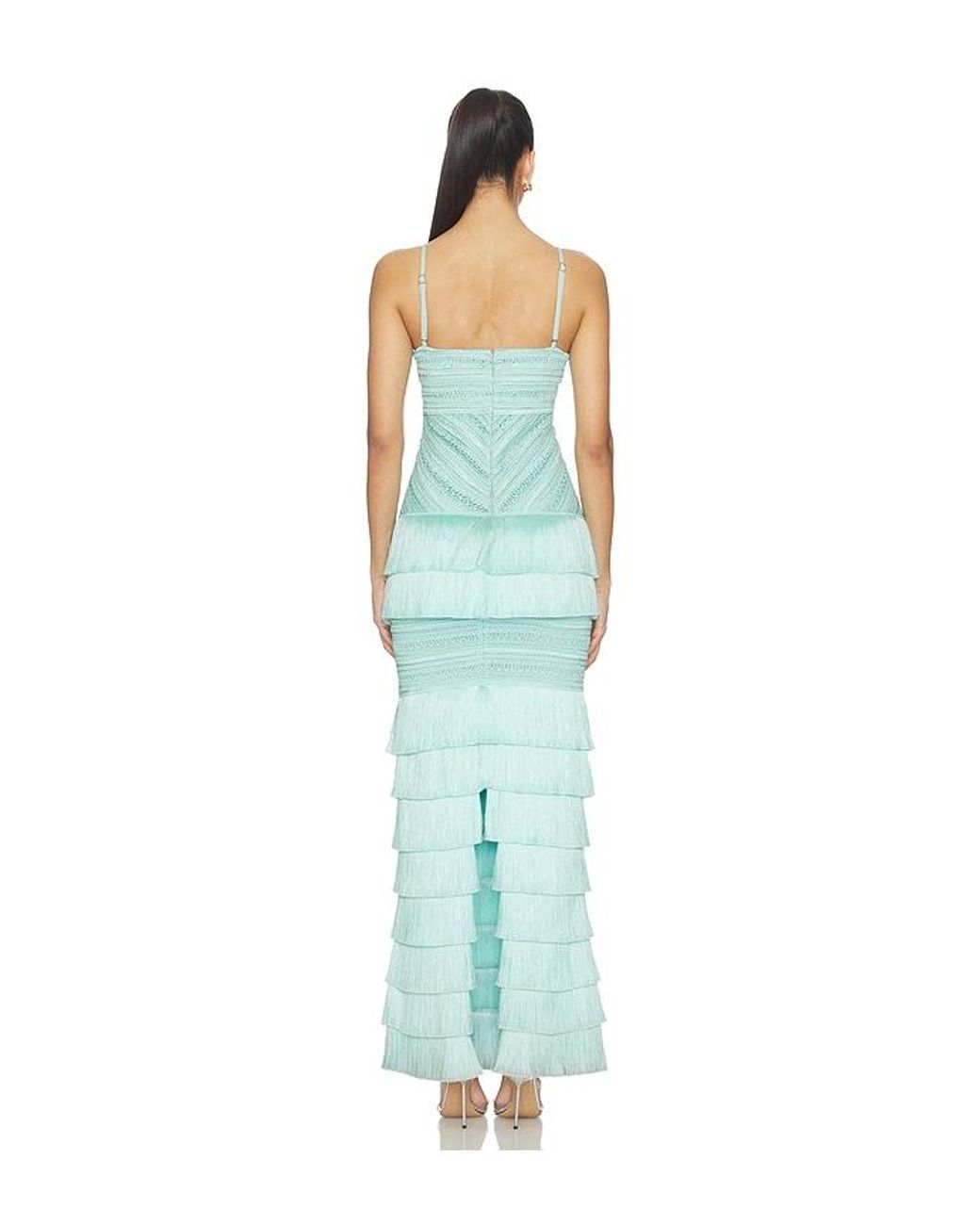 PATBO Blue Clara Fringe Maxi Dress