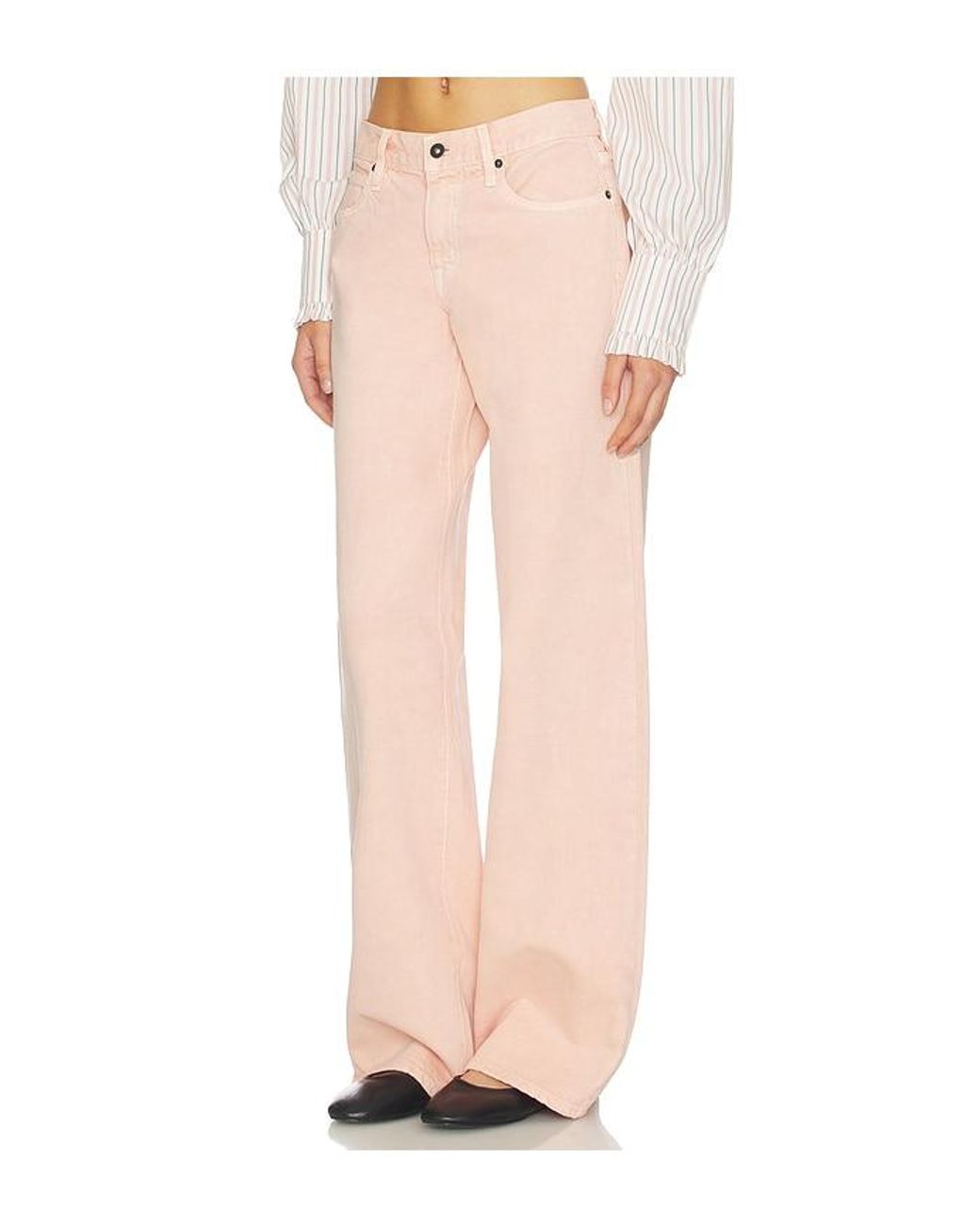SLVRLAKE Denim Pink Mica Wide Leg Jeans