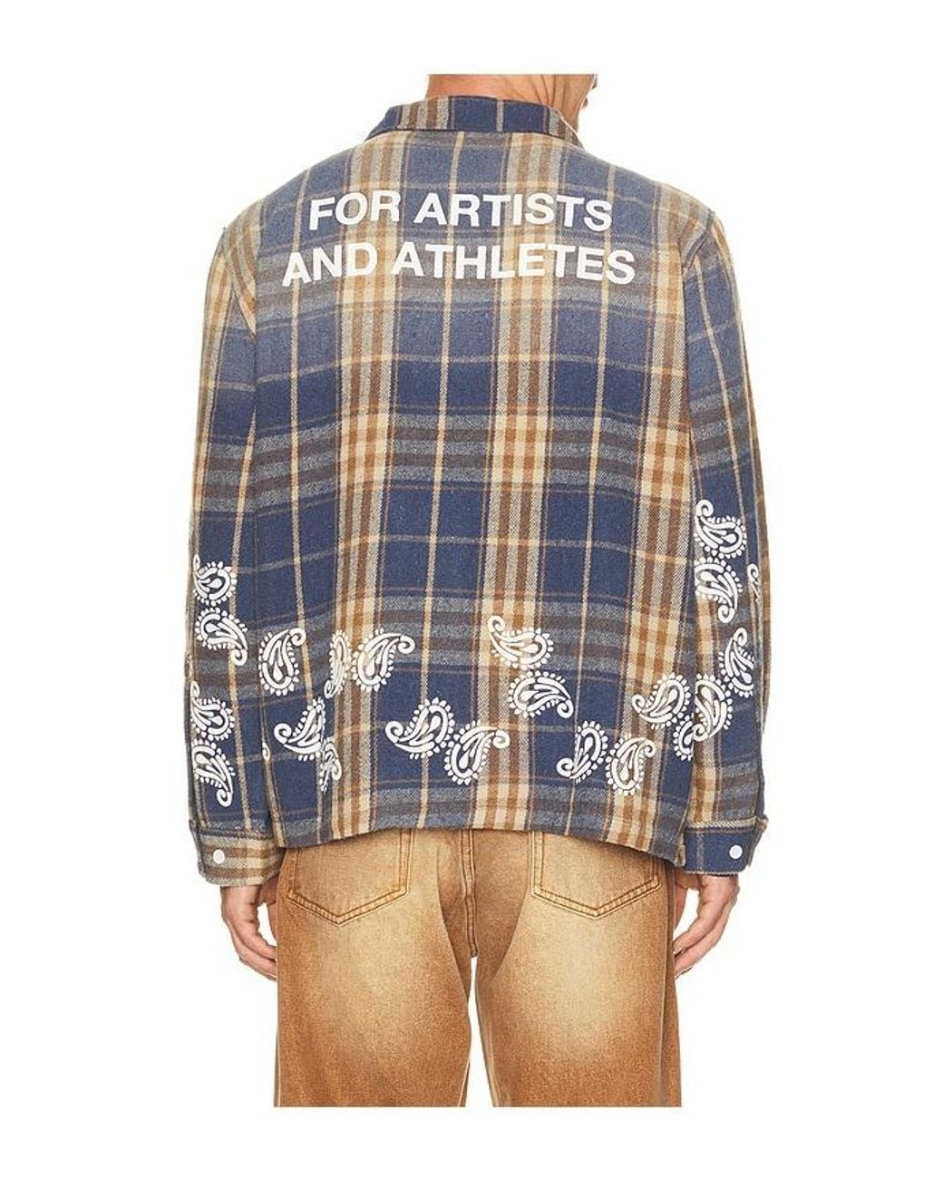 Ryoko Rain Blue Plaid Paisley Flannel for men