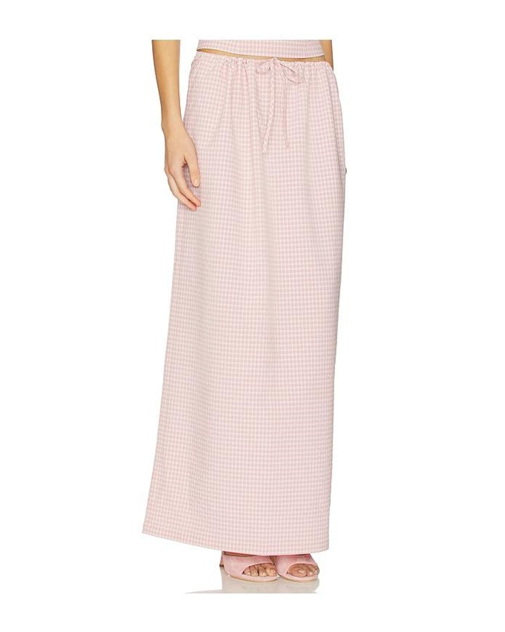 MORE TO COME Pink Luciya Drawstring Maxi Skirt