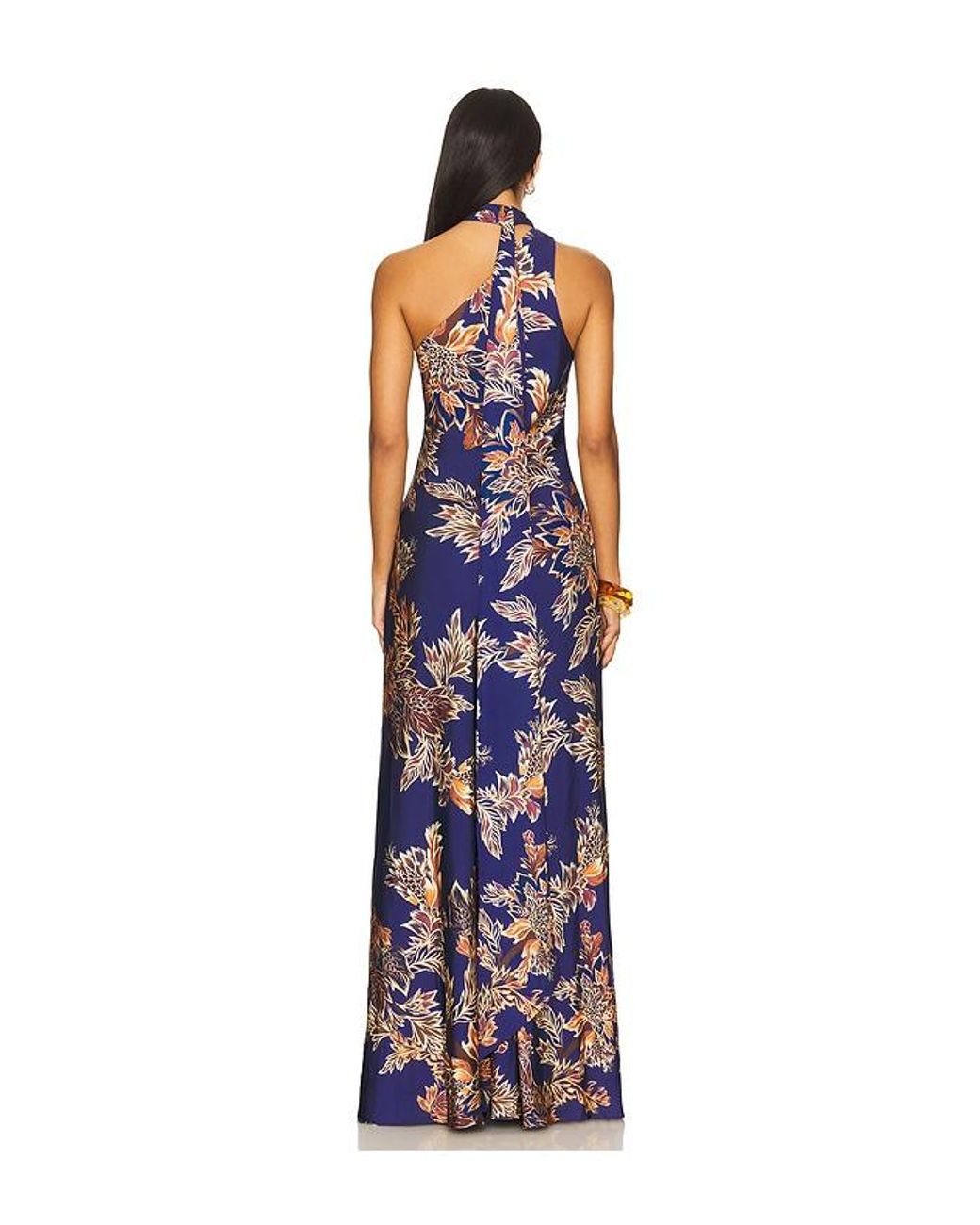 Hemant & Nandita Blue Bias Maxi Dress With Sash