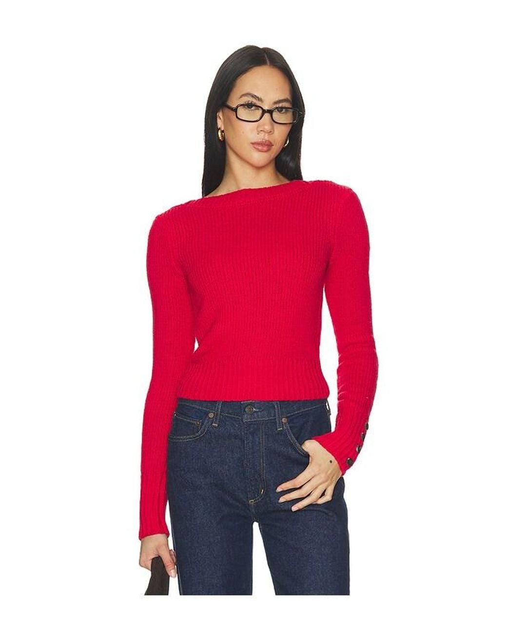 Free People Red Mila Pullover