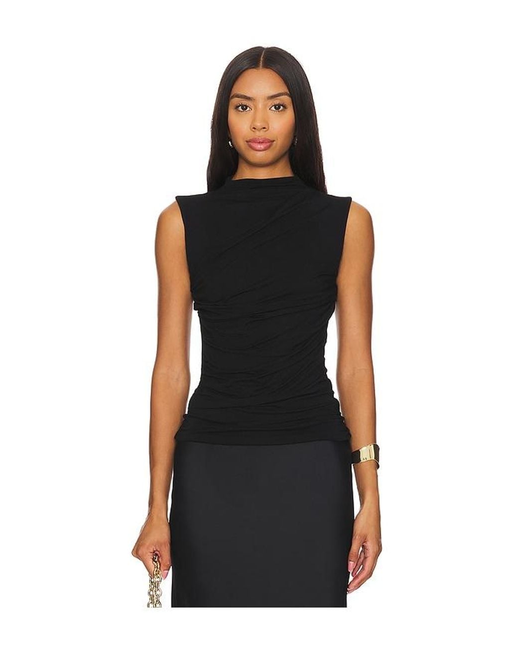 Enza Costa Black Sleeveless Twist Top