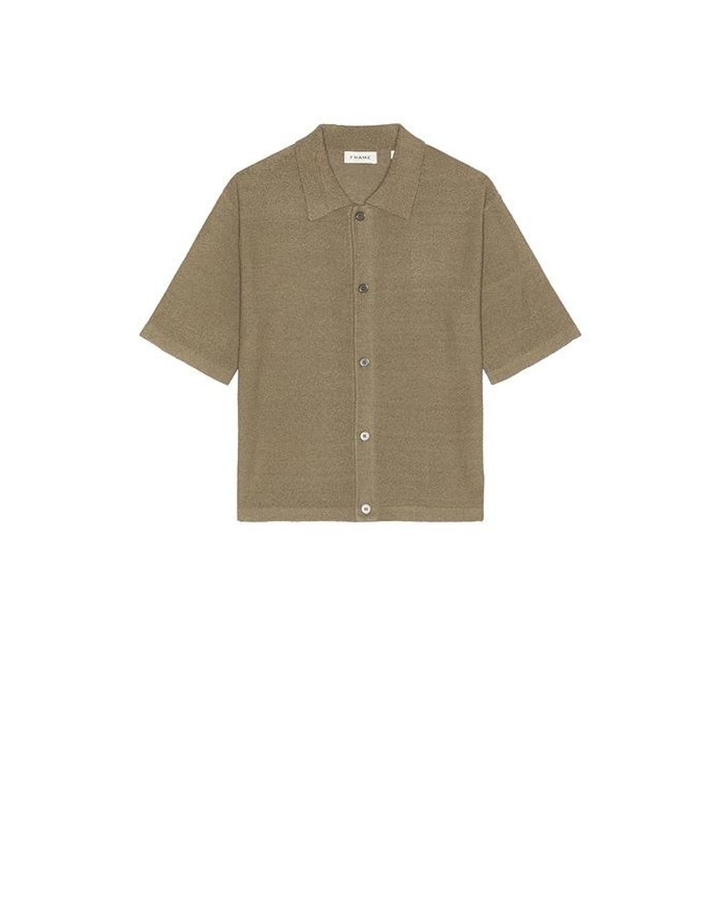 FRAME Brown Light Cotton Silk Short Sleeve Cardigan for men
