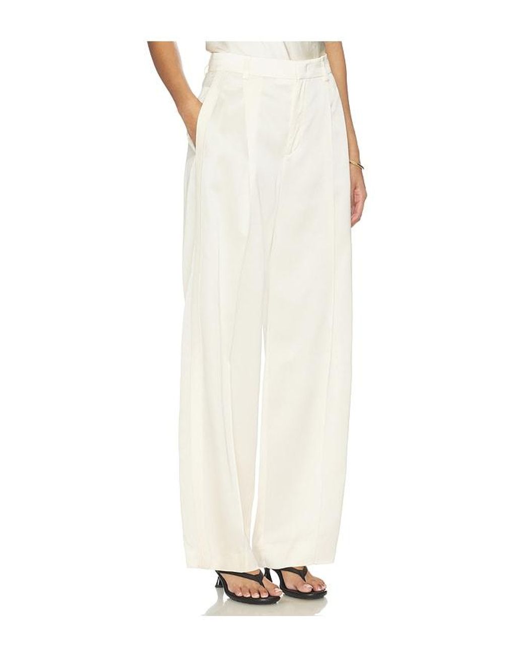 Vince White High Waist Satin Trouser