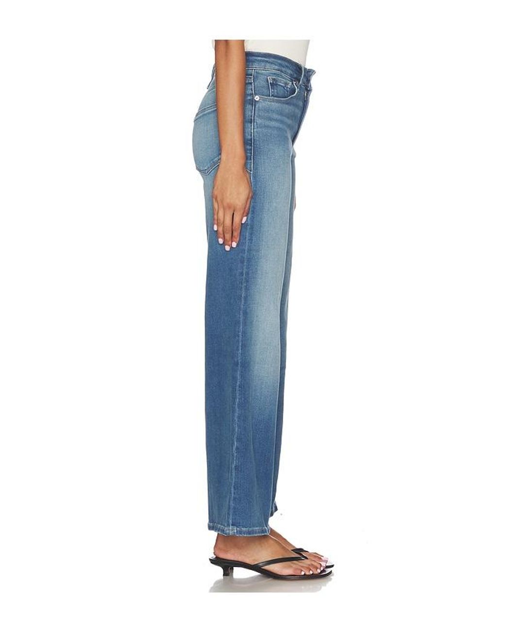 GOOD AMERICAN Blue Soft Tech High Palazzo Ankle Jeans
