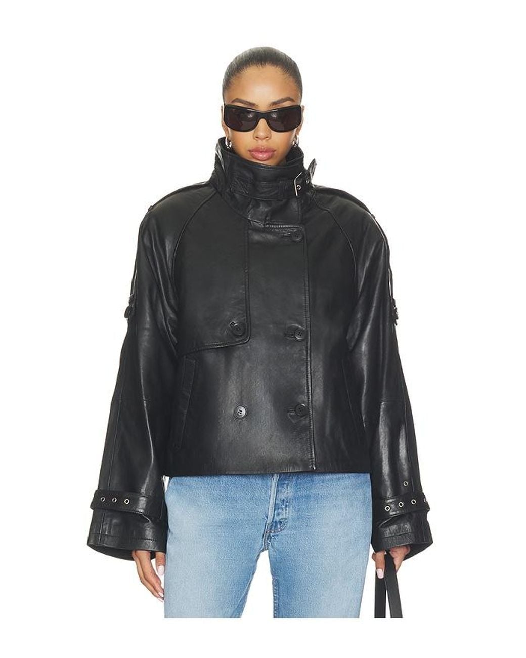 Gestuz Black Avic Leather Jacket