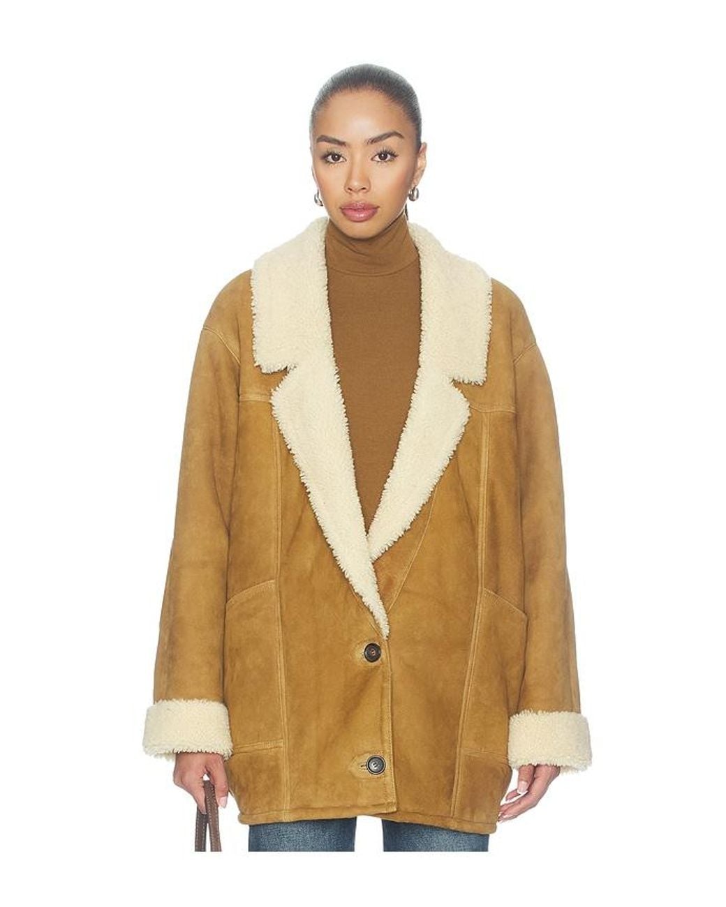 Nili Lotan Natural Noelle Shearling Coat