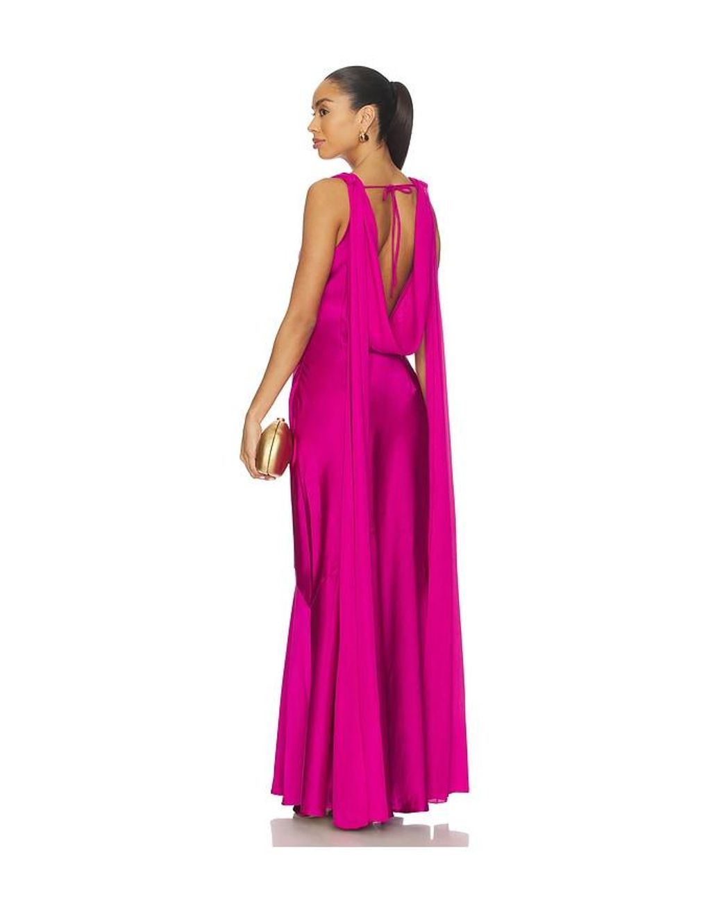 Runaway the Label Pink Gabriella Cowl Maxi Dress