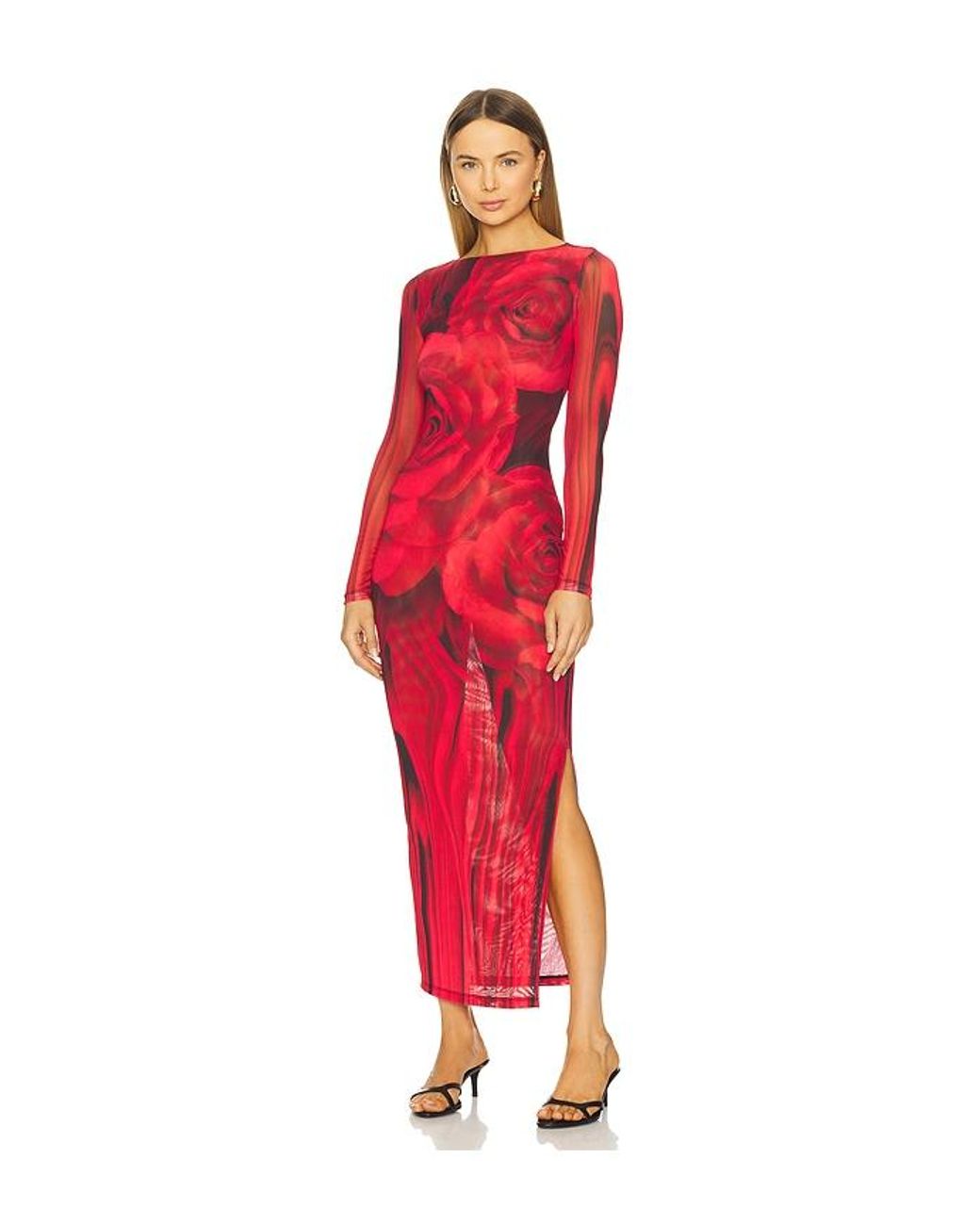 AFRM Red Phyll Midi Dress