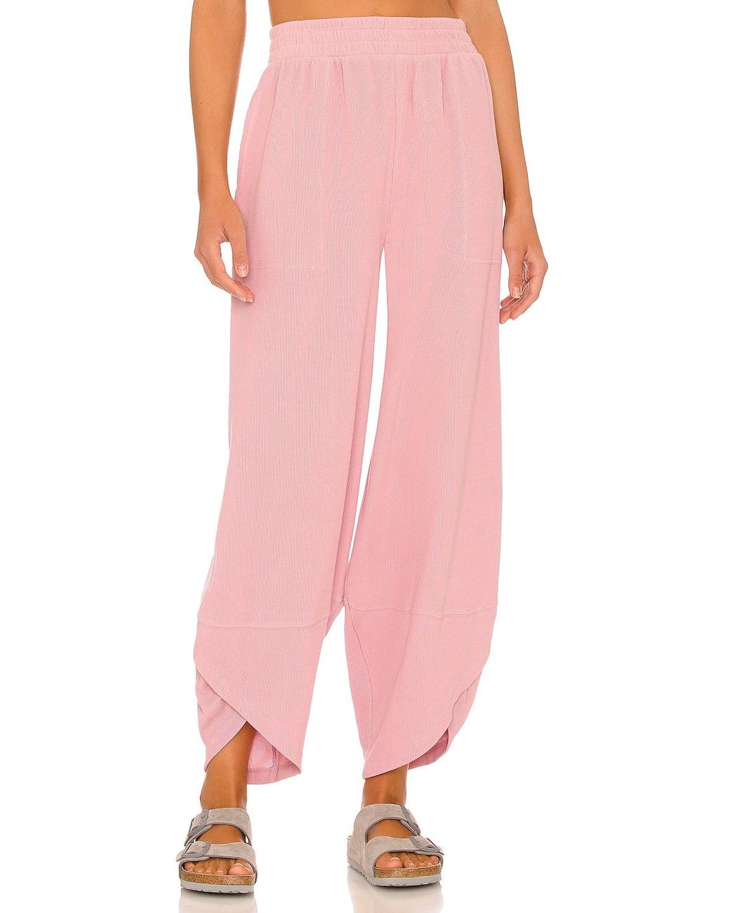 Free People Cotton Leo Pant in Pink | Lyst