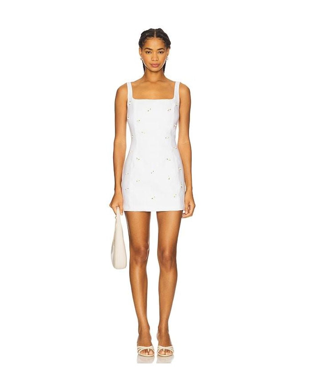 Milkwhite White X Revolve Mini Dress With Flowers