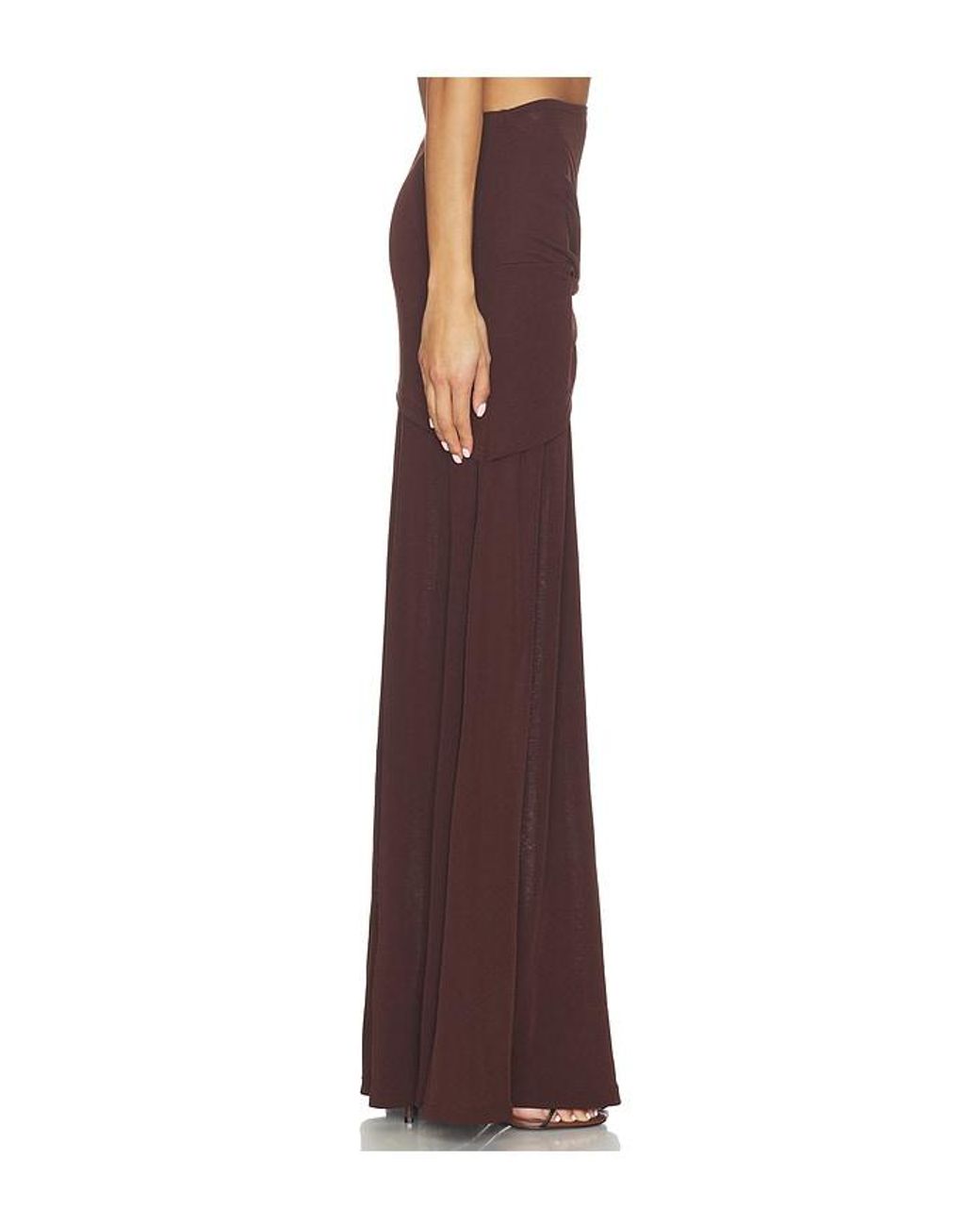 SNDY'S Brown Kalea Twist Maxi Skirt