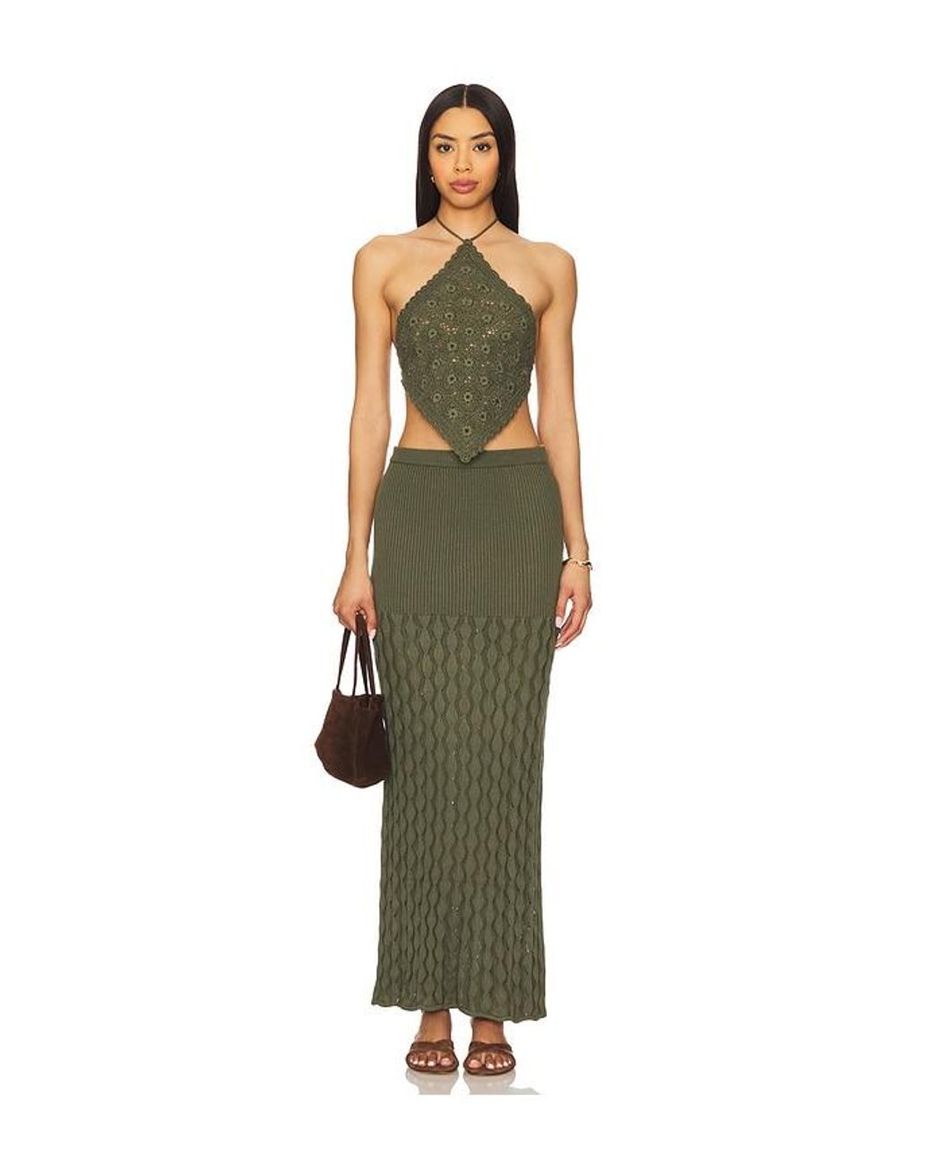 Agua Bendita Green X Revolve Flower Top