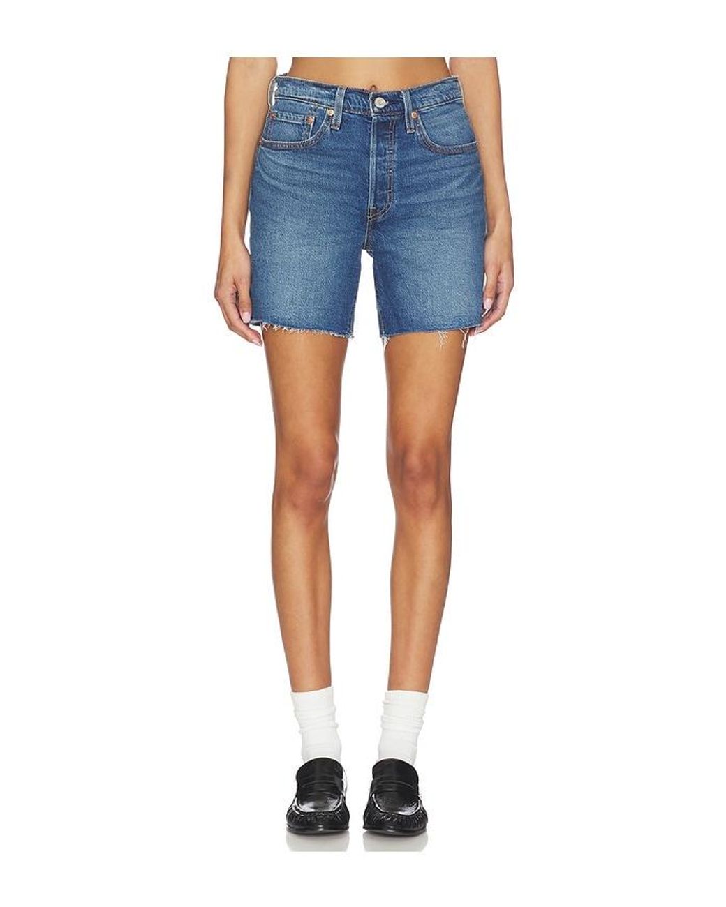 Levi's Blue 501 Mid Thigh Short