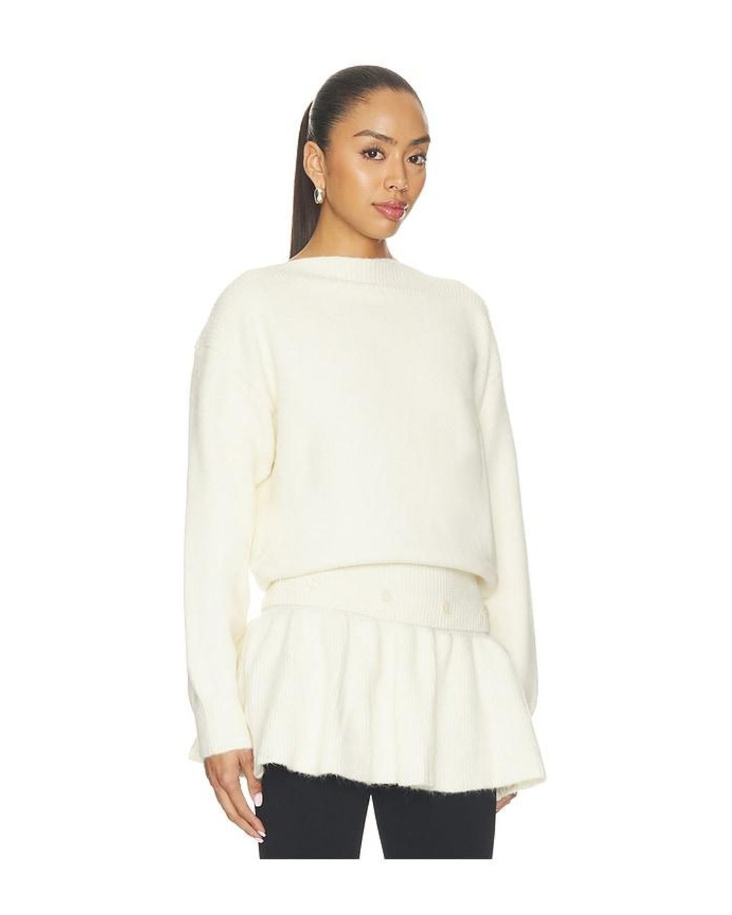 Source Unknown White Corinth Peplum Sweater