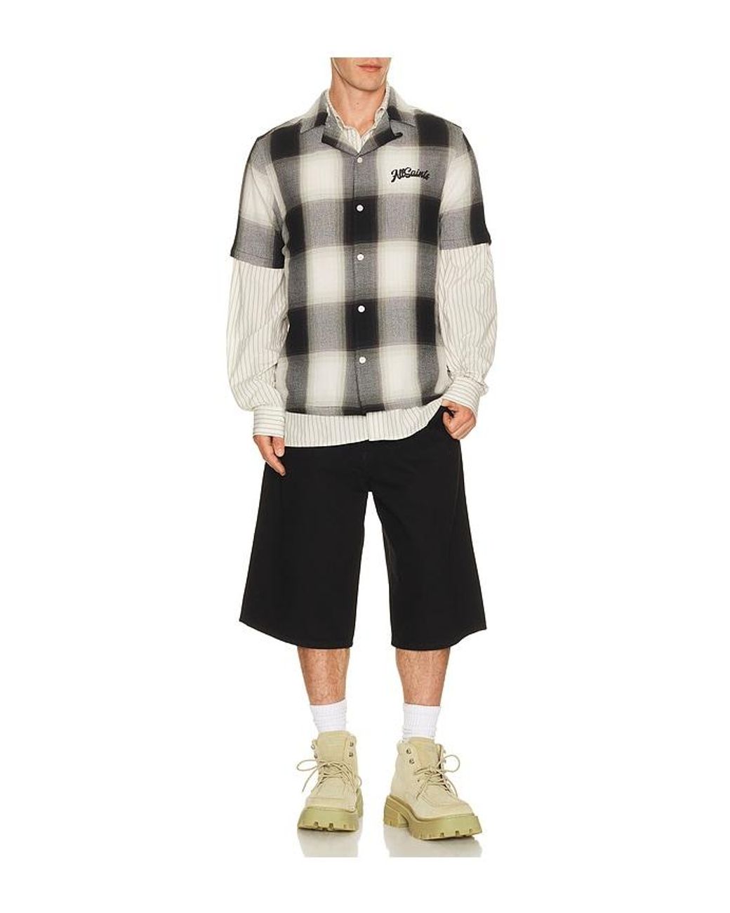 AllSaints Black Fade Out Shirt for men