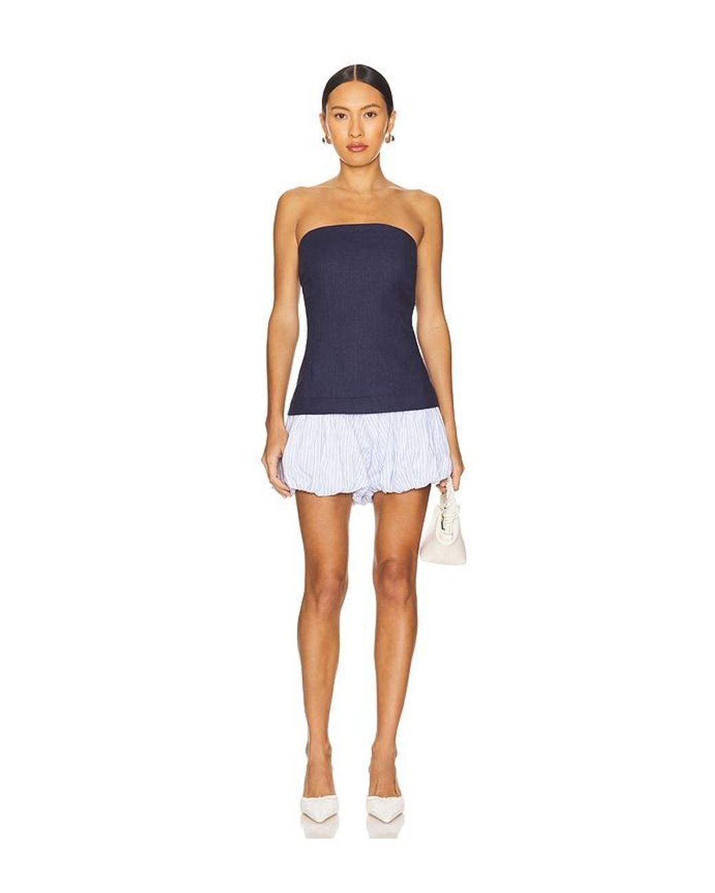 Line & Dot Blue Eline Bubble Romper