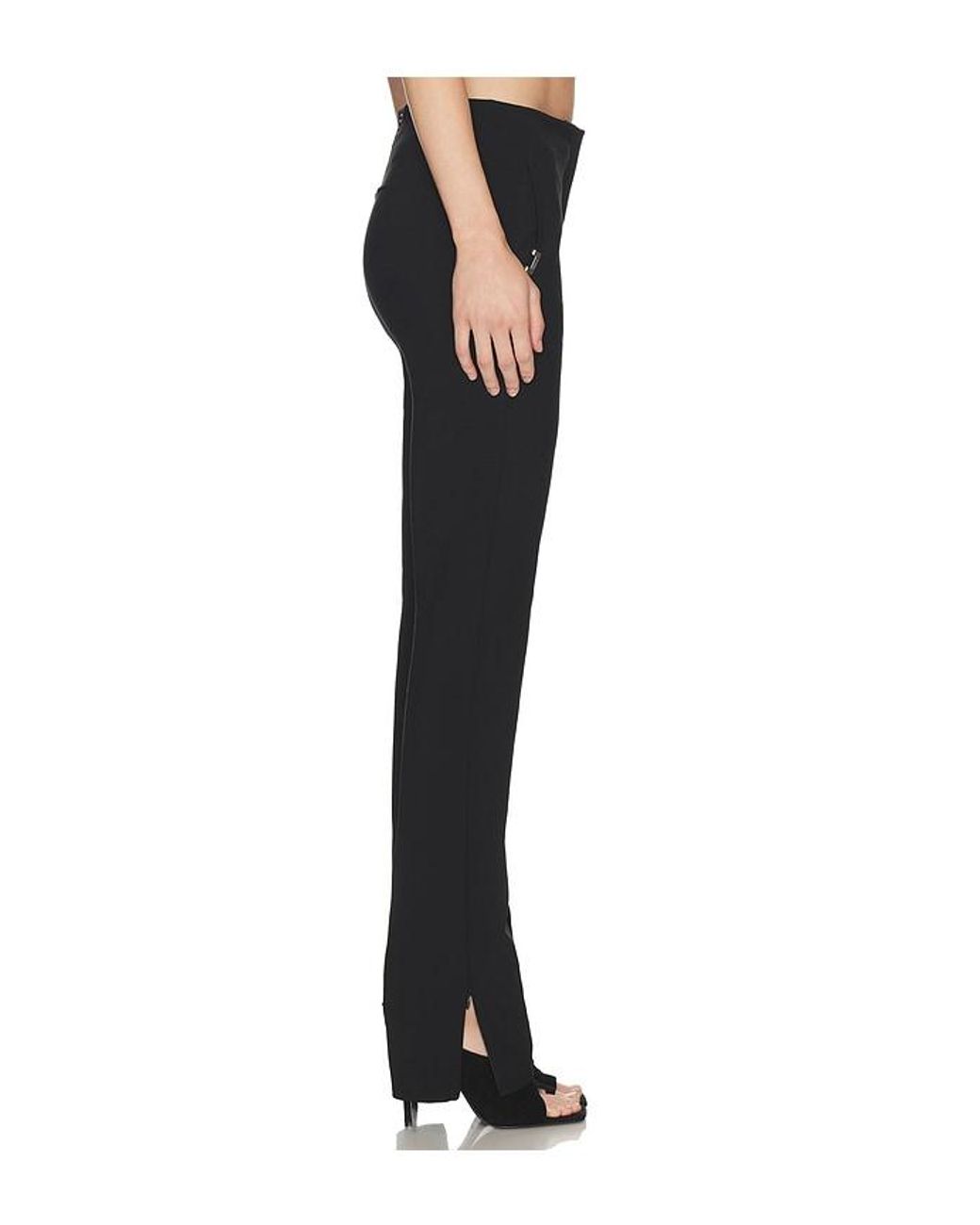 HAELO Black Brace Waist Slim Trouser