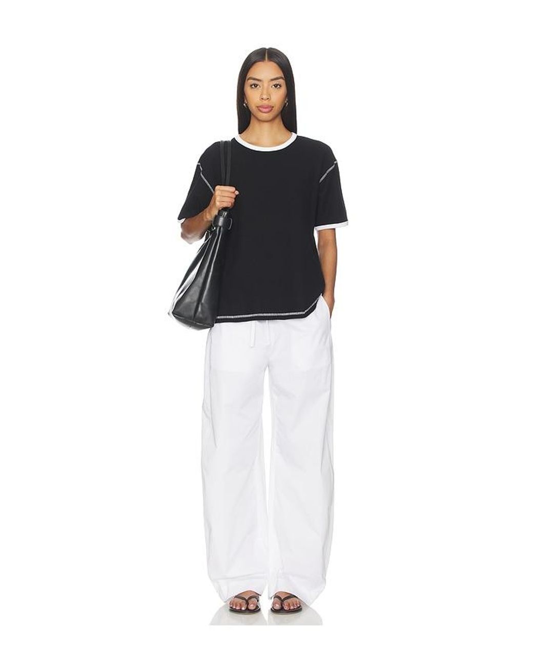 AYA MUSE Black Waffle T Shirt