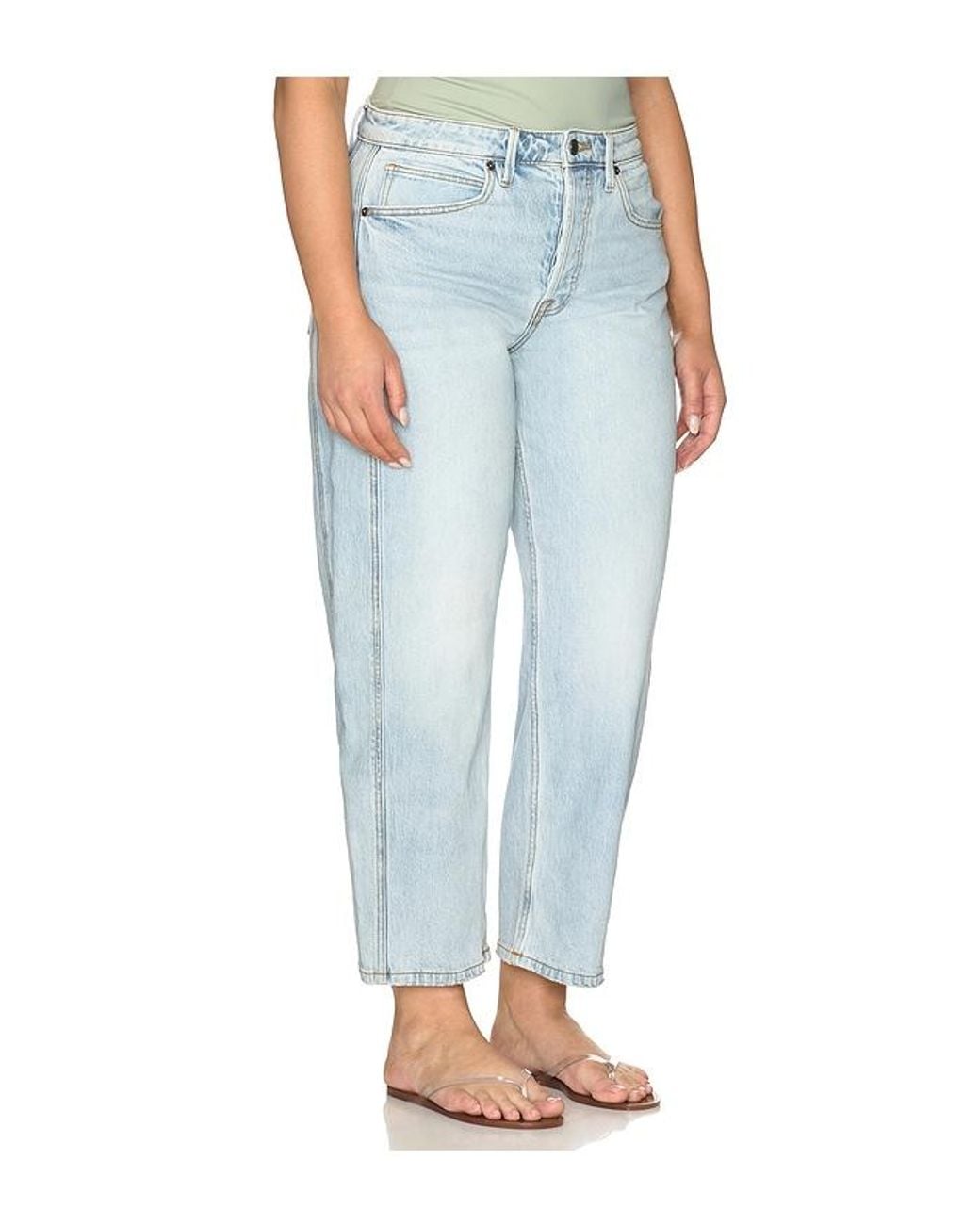 GOOD AMERICAN Blue High Barrel Ankle Jeans