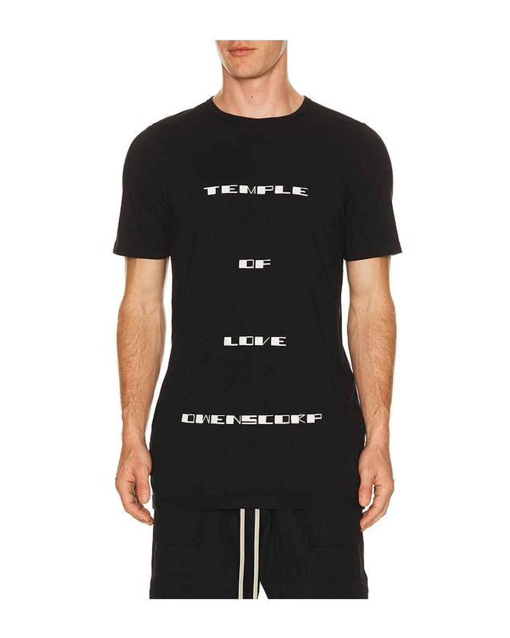 Rick Owens Black Temple Of Love Owenscorp Graphic Level T for men