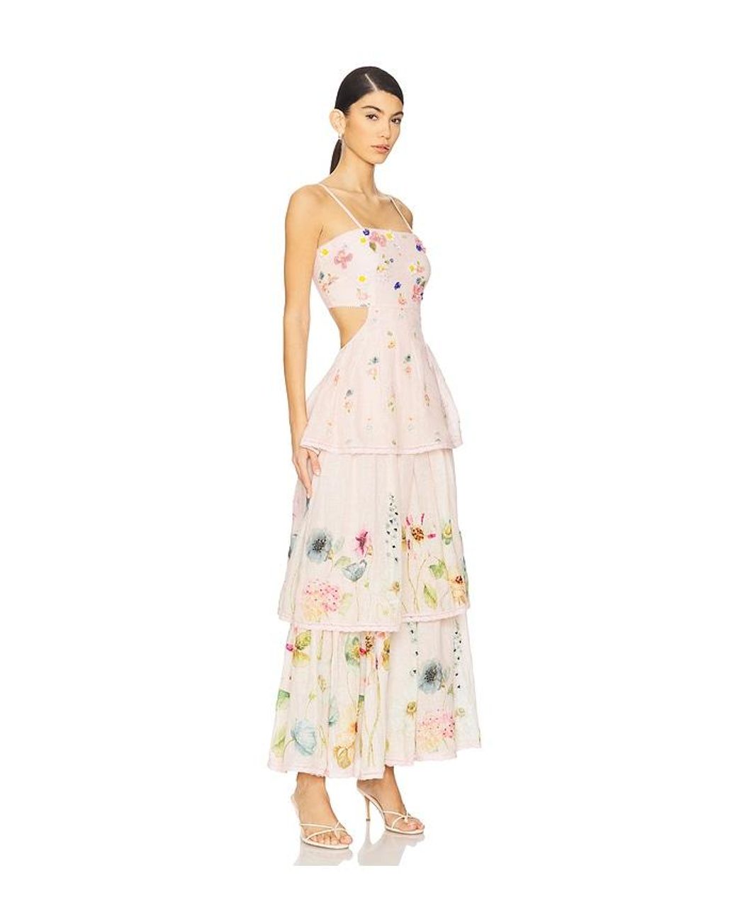 La Fuori White Garden Gala Tier Dress