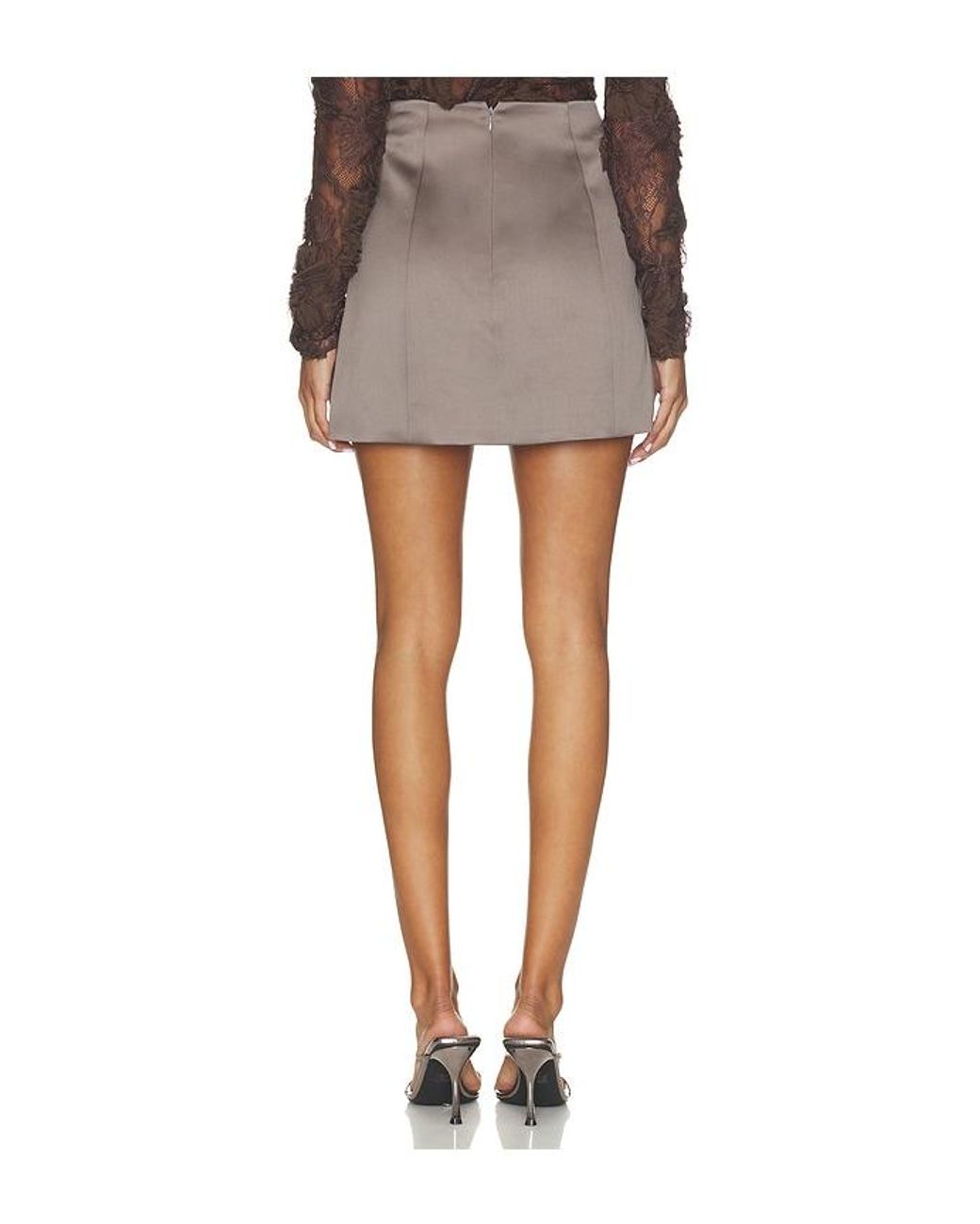 AKNVAS Gray Liva Satin Skirt