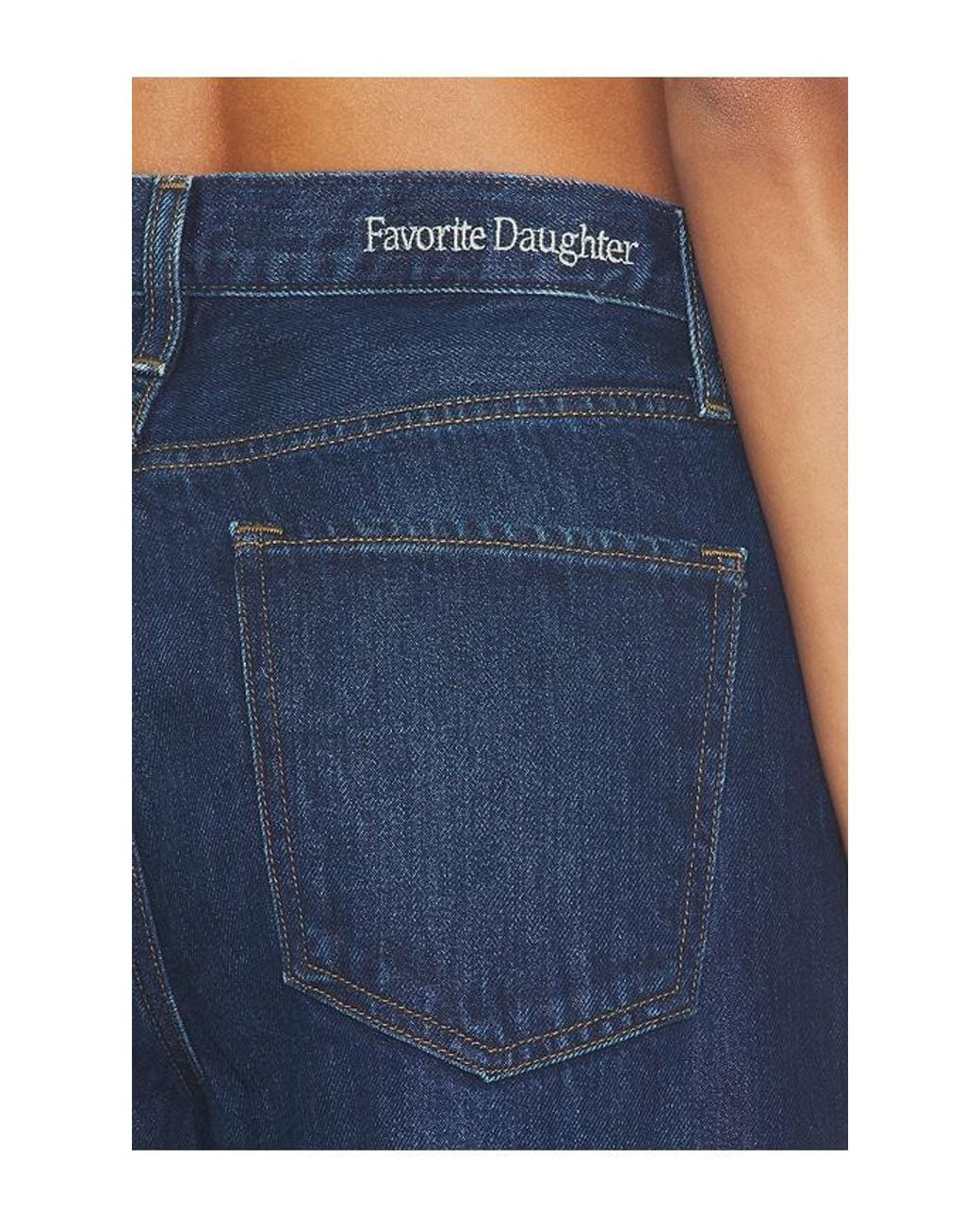 FAVORITE DAUGHTER Blue The Mercer Mid Rise Easy Barely Barrel Jean
