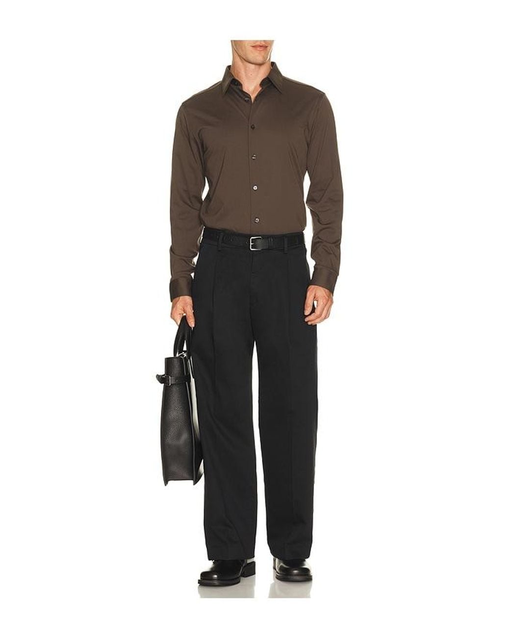 Theory Brown Sylvain Structure Shirt for men