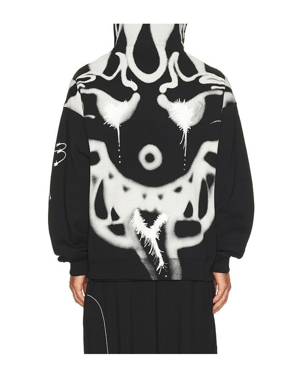 Y-3 Black Gfx Ft Zip Hoodie for men