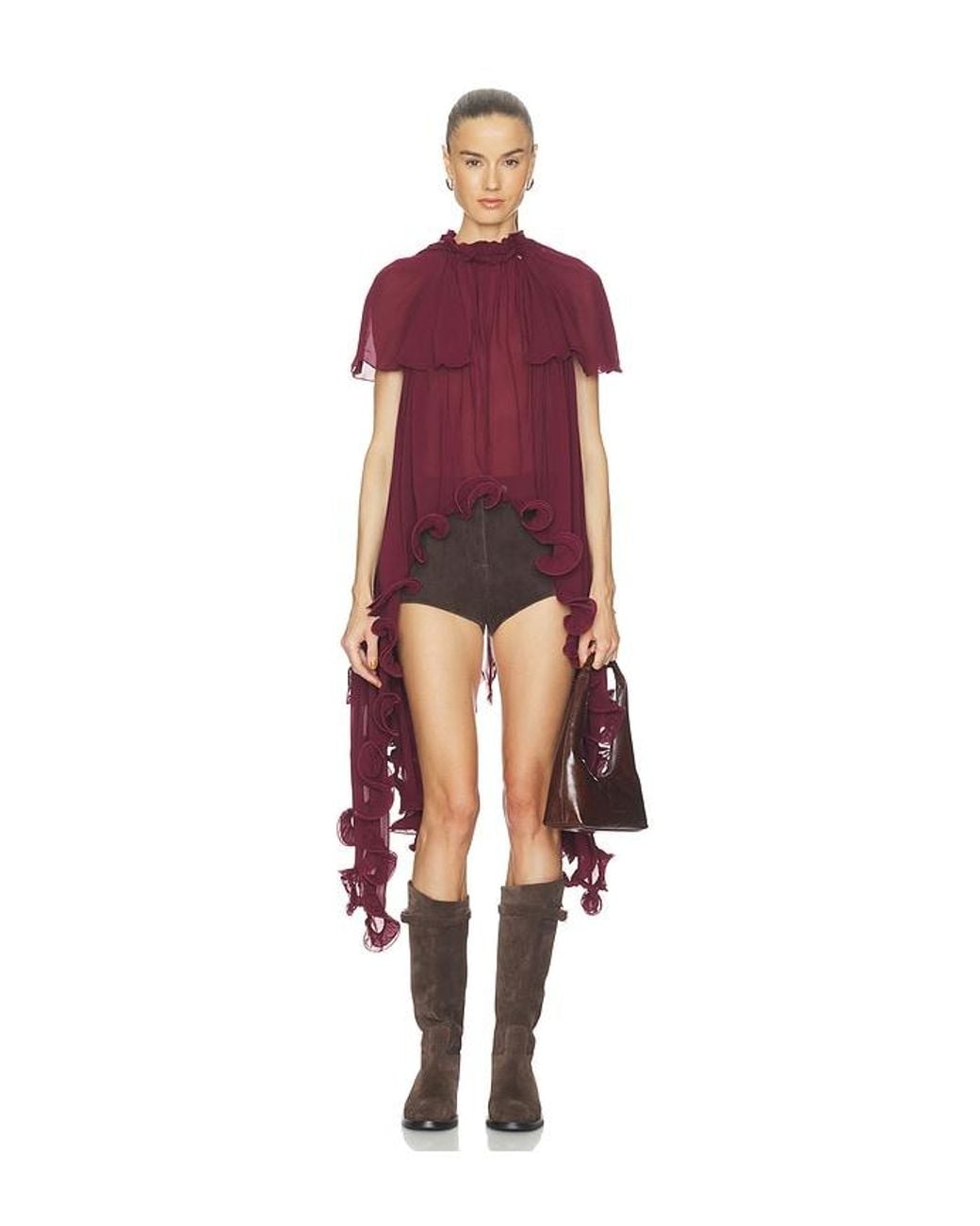 Aniye Records Red Ruffle Top