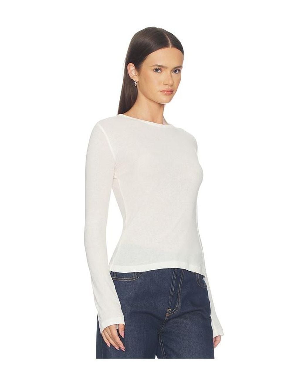 GRLFRND White Sheer Crew Neck Tee