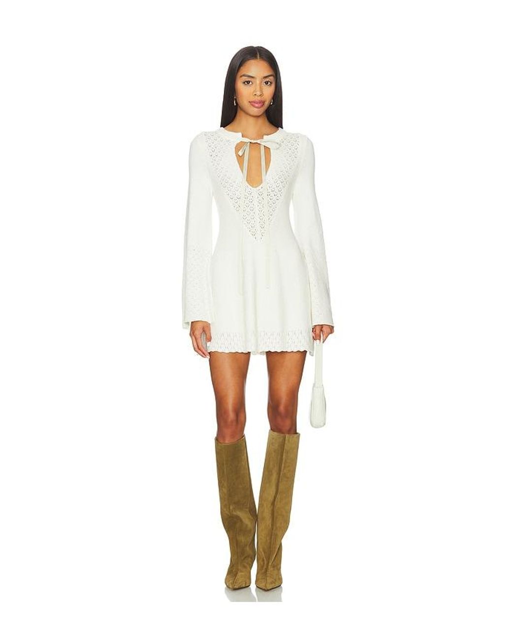Free People White Bali Old Flame Sweater Dress